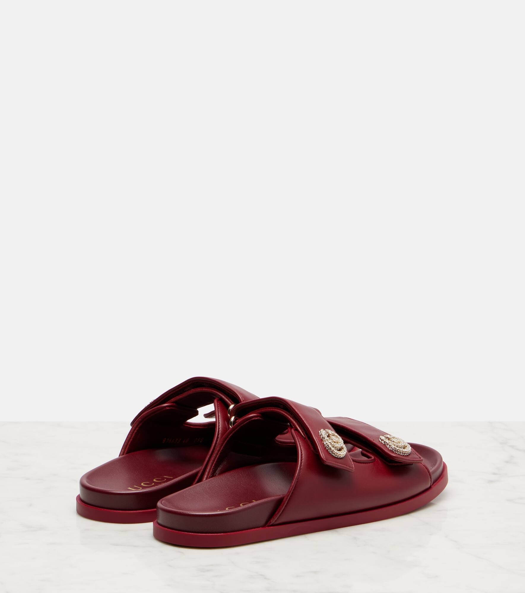 GG crystal-embellished leather sandals - 2