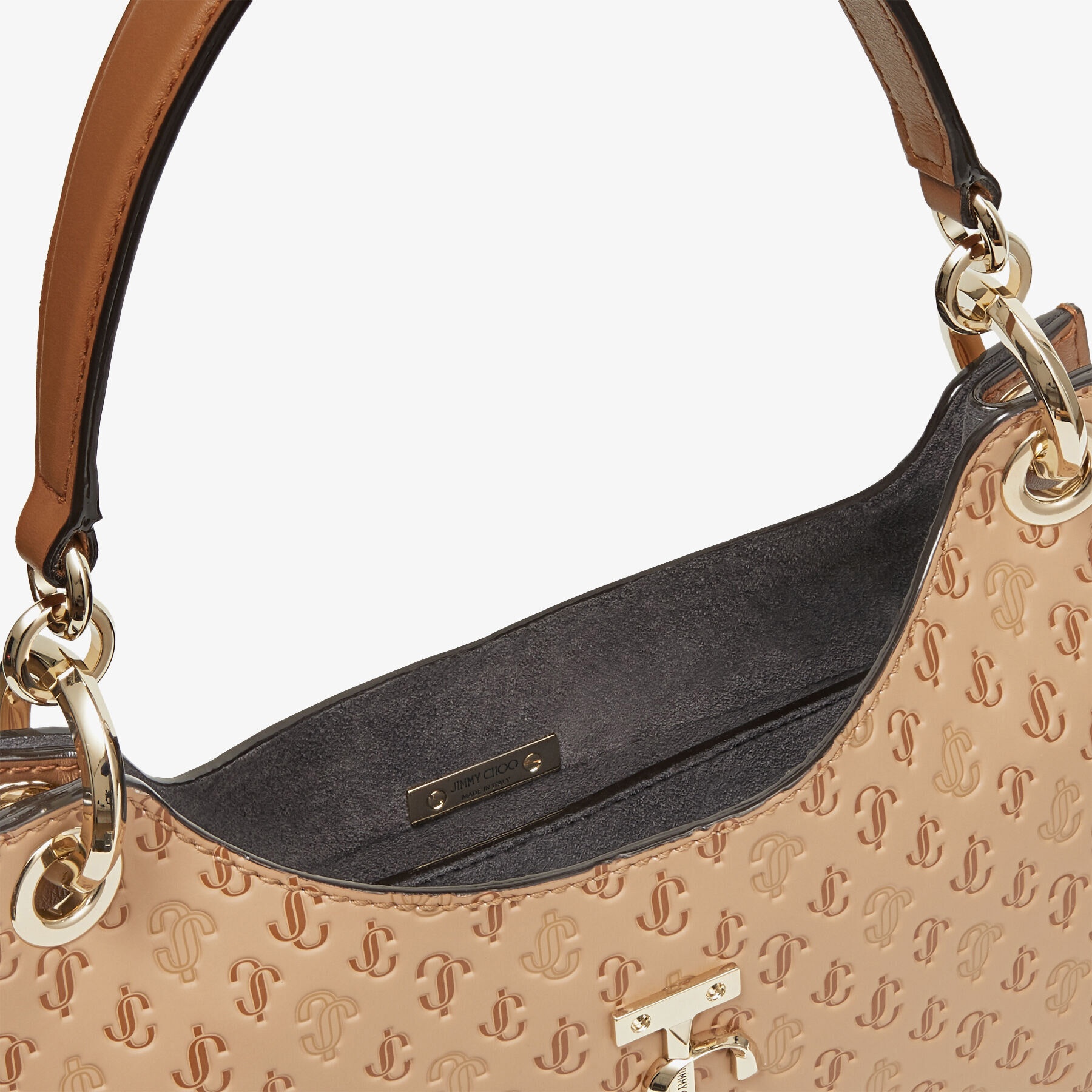 Varenne Hobo S
Caramel Calf Leather and JC Monogram Pattern Hobo Handbag - 4