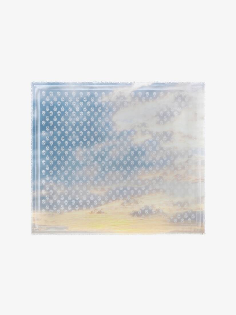 Daybreak Biker Skull Scarf in Blue/yellow - 1