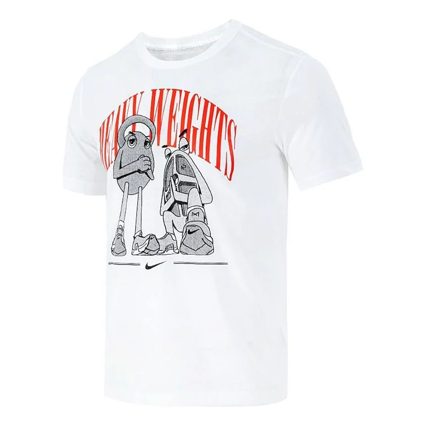 Men's Nike Cartoon Printing Sports Round Neck Short Sleeve White T-Shirt DD6907-100 - 1