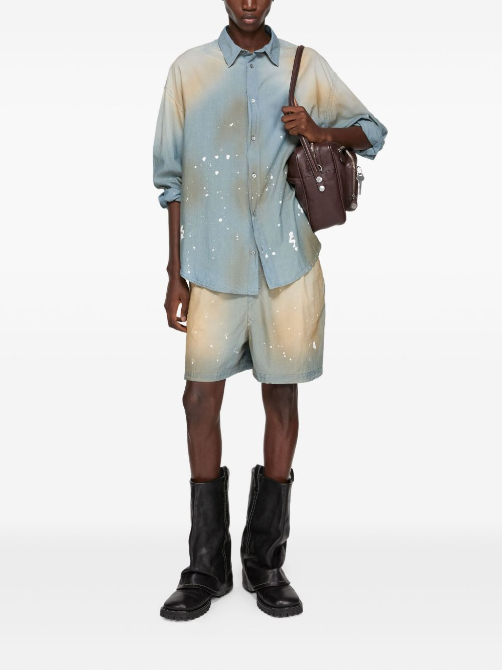 paint-splatter cotton shirt - 2