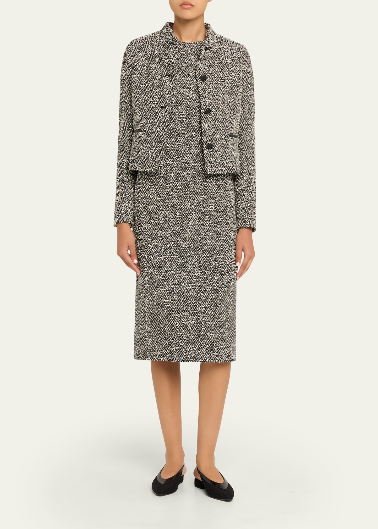 Boucle Jersey Single-Breasted Jacket - 2