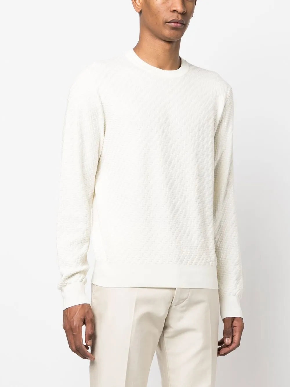 CREW-NECK COTTON-SILK JUMPER - 3