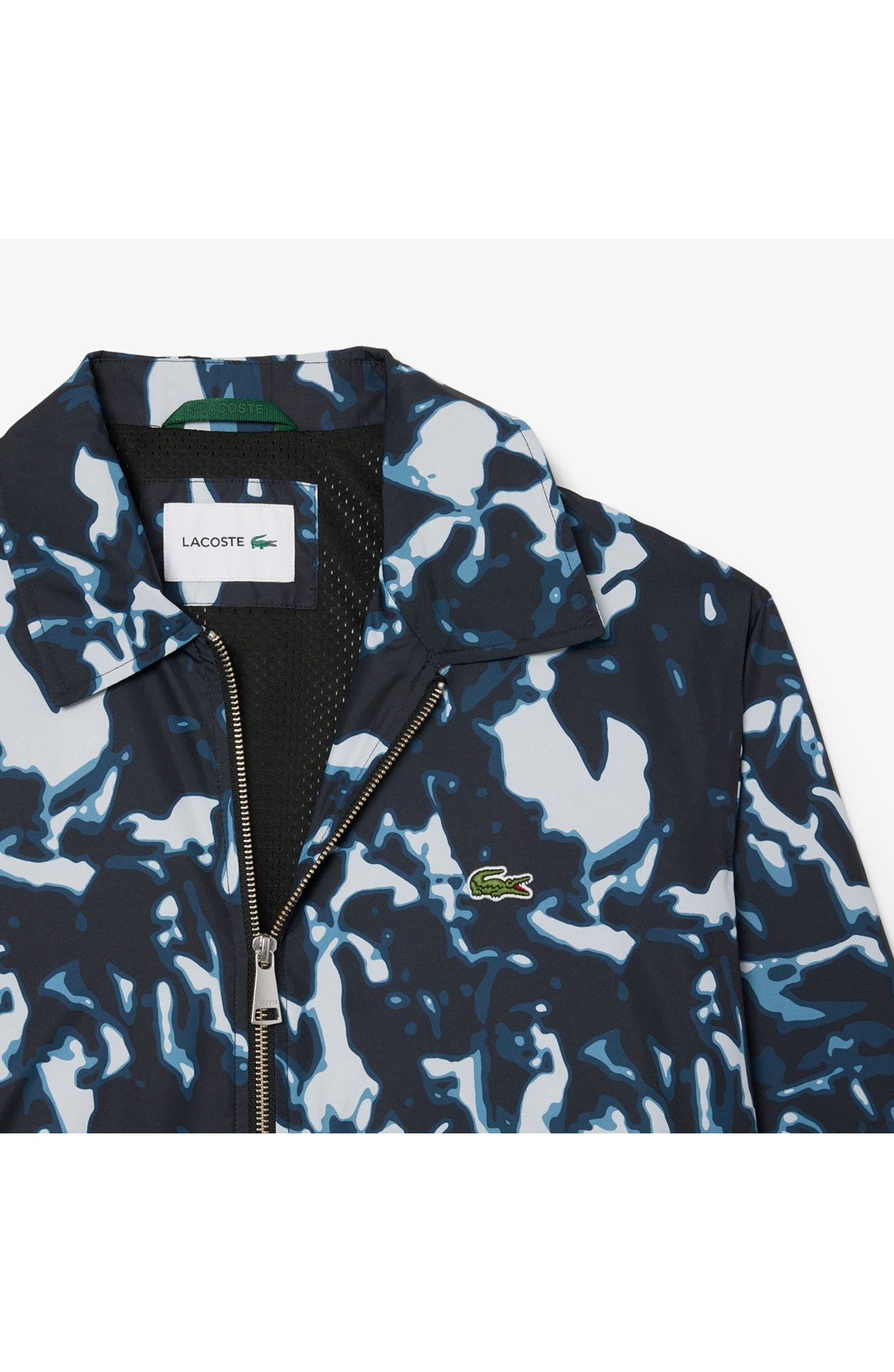 Lacoste Elevated Tennis Water Repellent Zip Jacket in Black/Limestone-Calluna at Nordstrom - 5
