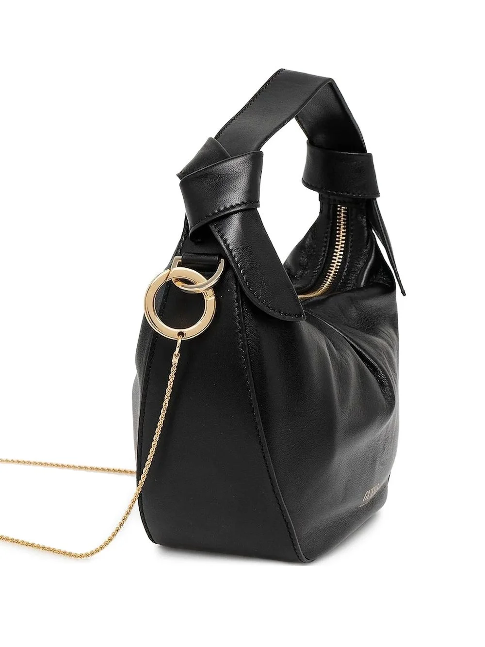 mini Jolie knotted leather tote bag - 1