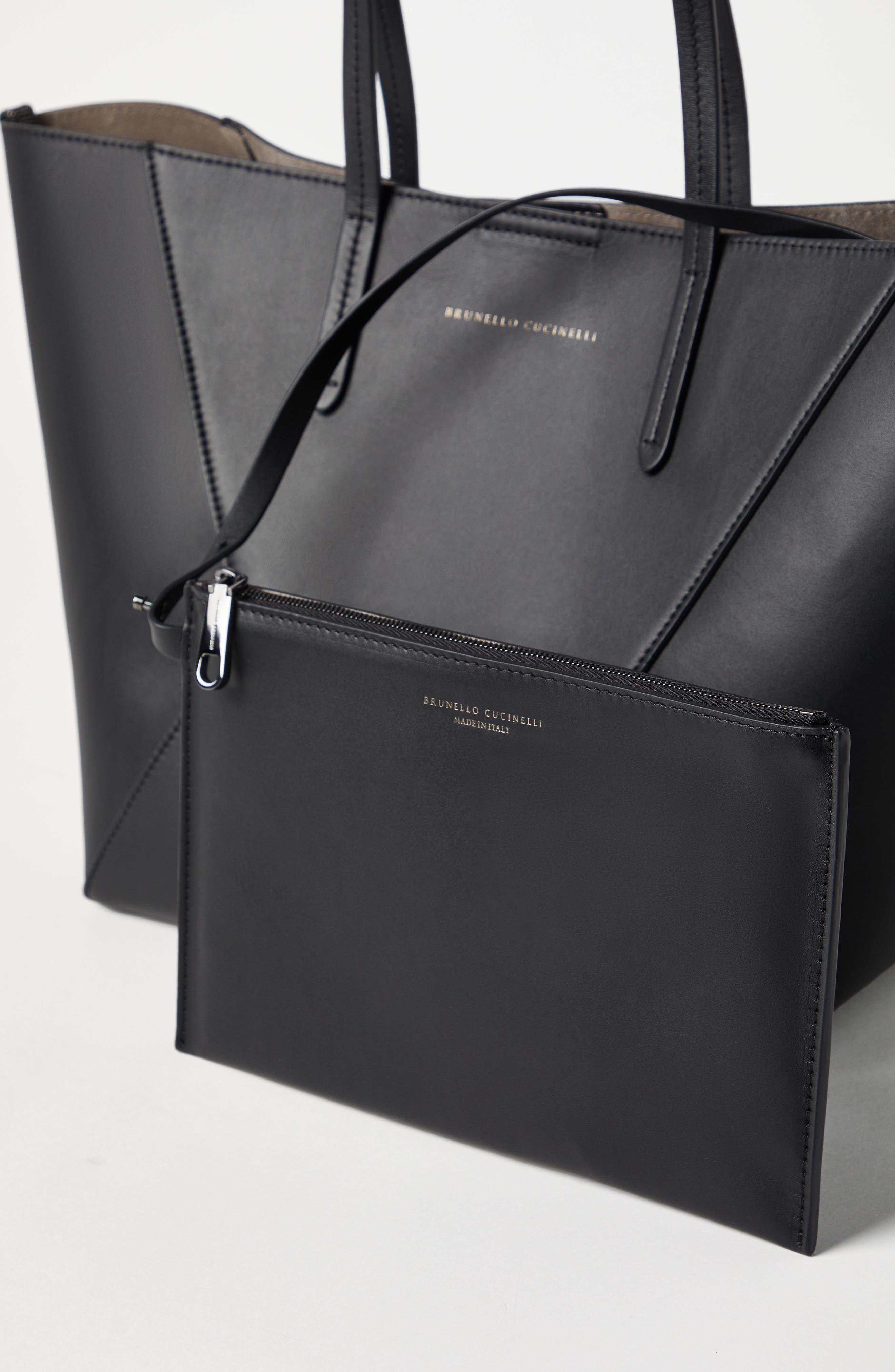 Brunello Cucinelli Calfskin small BC Duo bag in Black at Nordstrom - 6