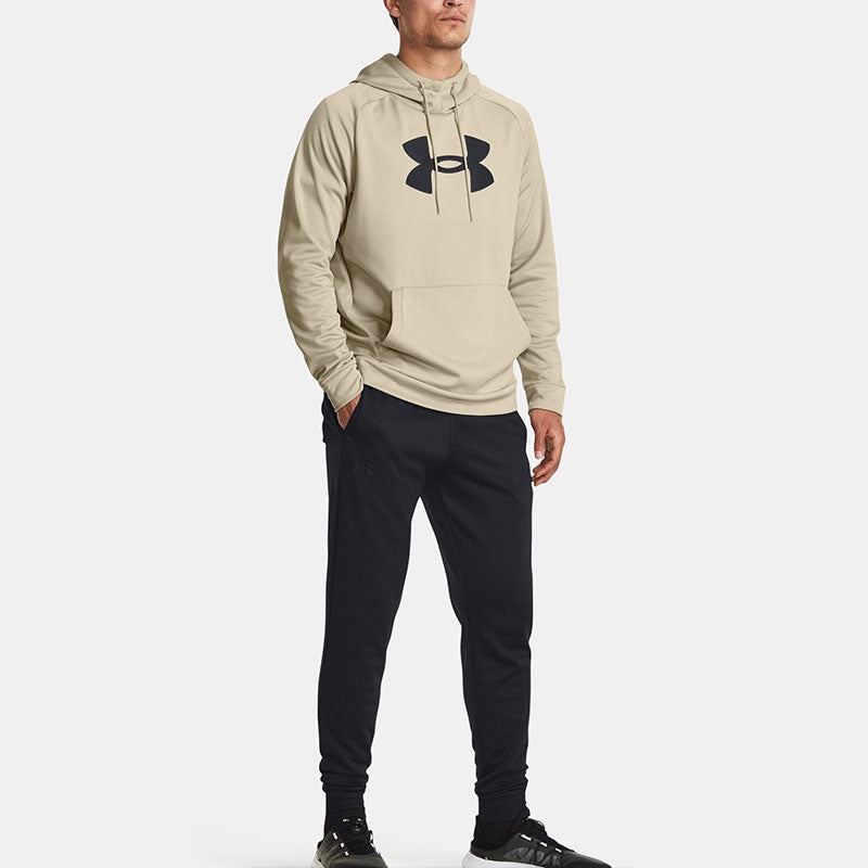 Under Armour Fleece Logo Hoodie 'Beige Black' 1379854-289 - 5