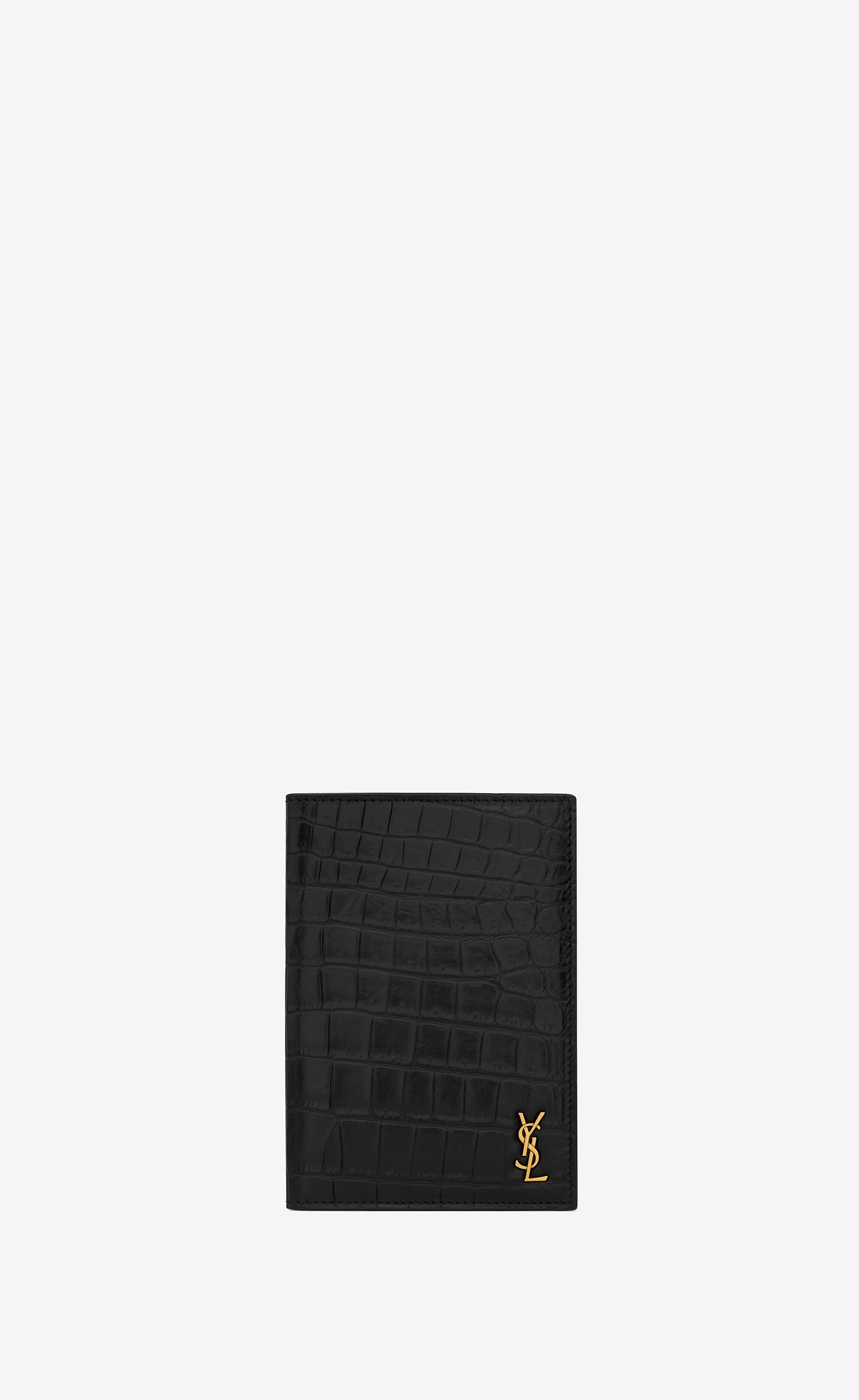 tiny cassandre passport case in crocodile-embossed leather - 1
