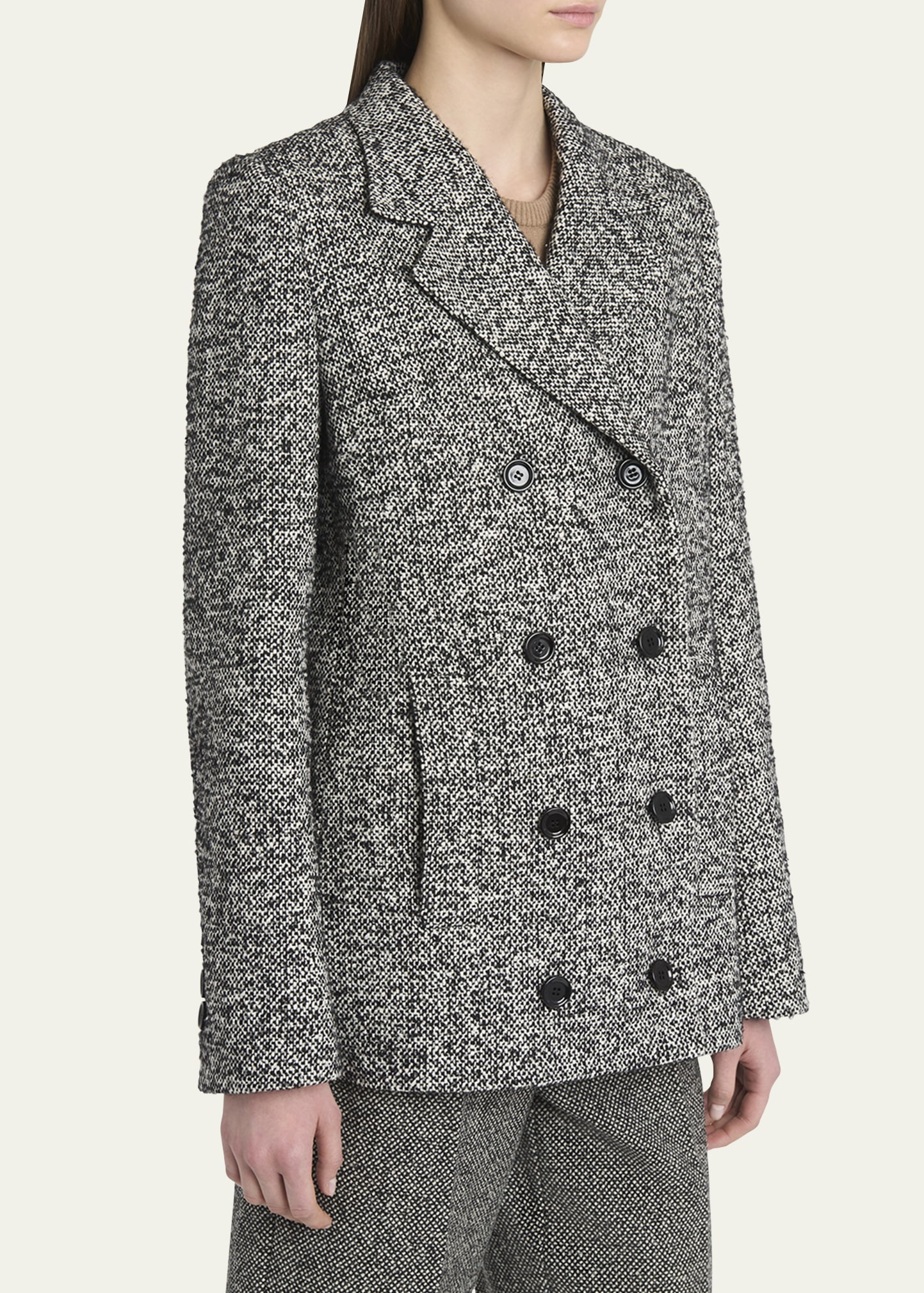 Dotted Wool-Blend Double-Breasted Blazer - 4