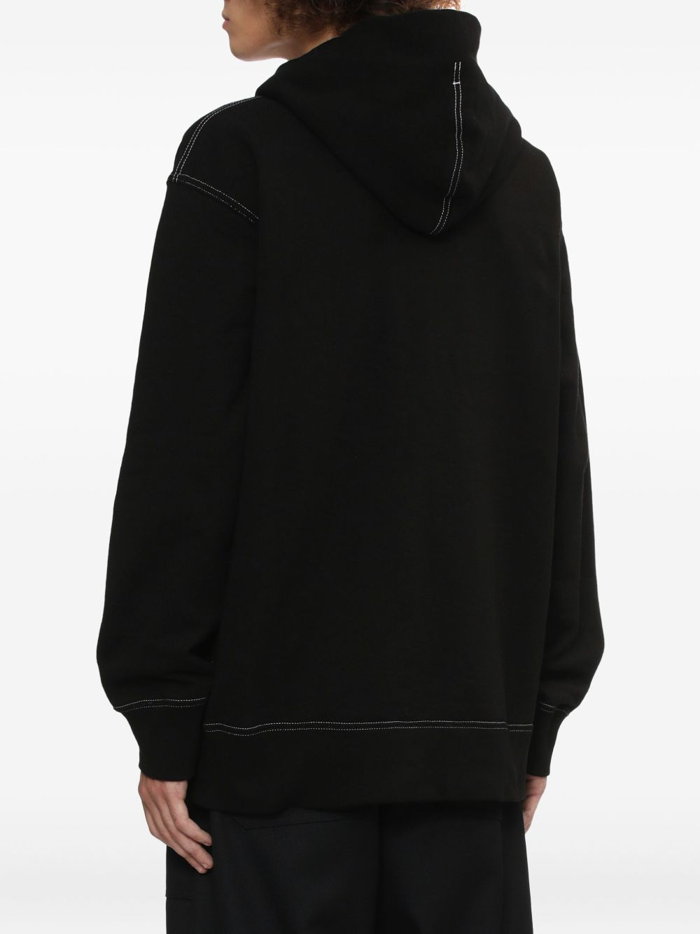 contrast-stitching hoodie - 4
