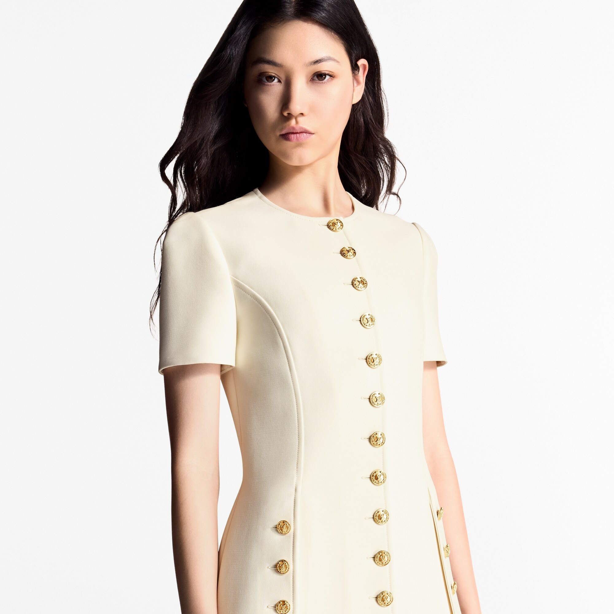 Button Trim Dress - 5