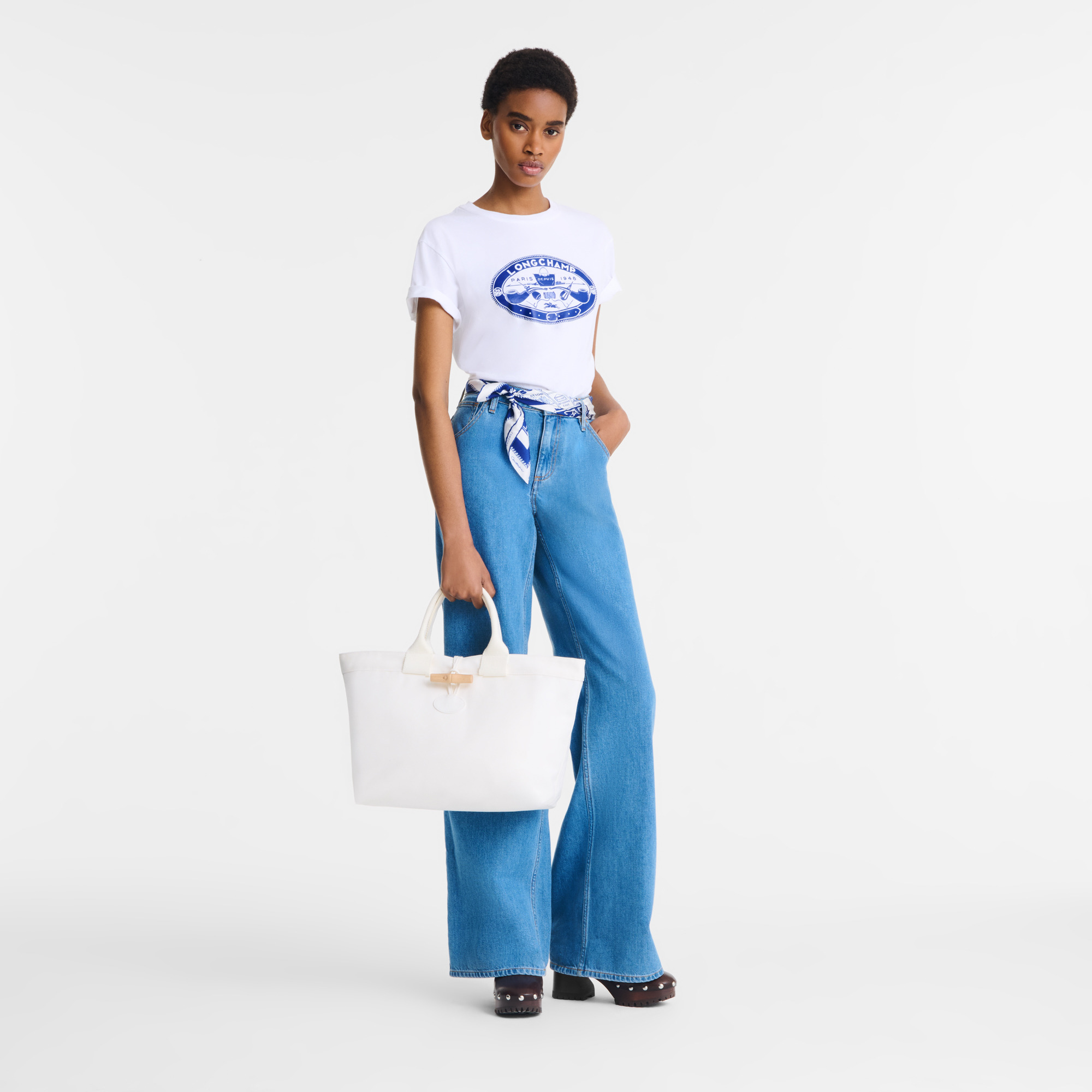 Le Roseau L Tote bag Ecru - Canvas - 2