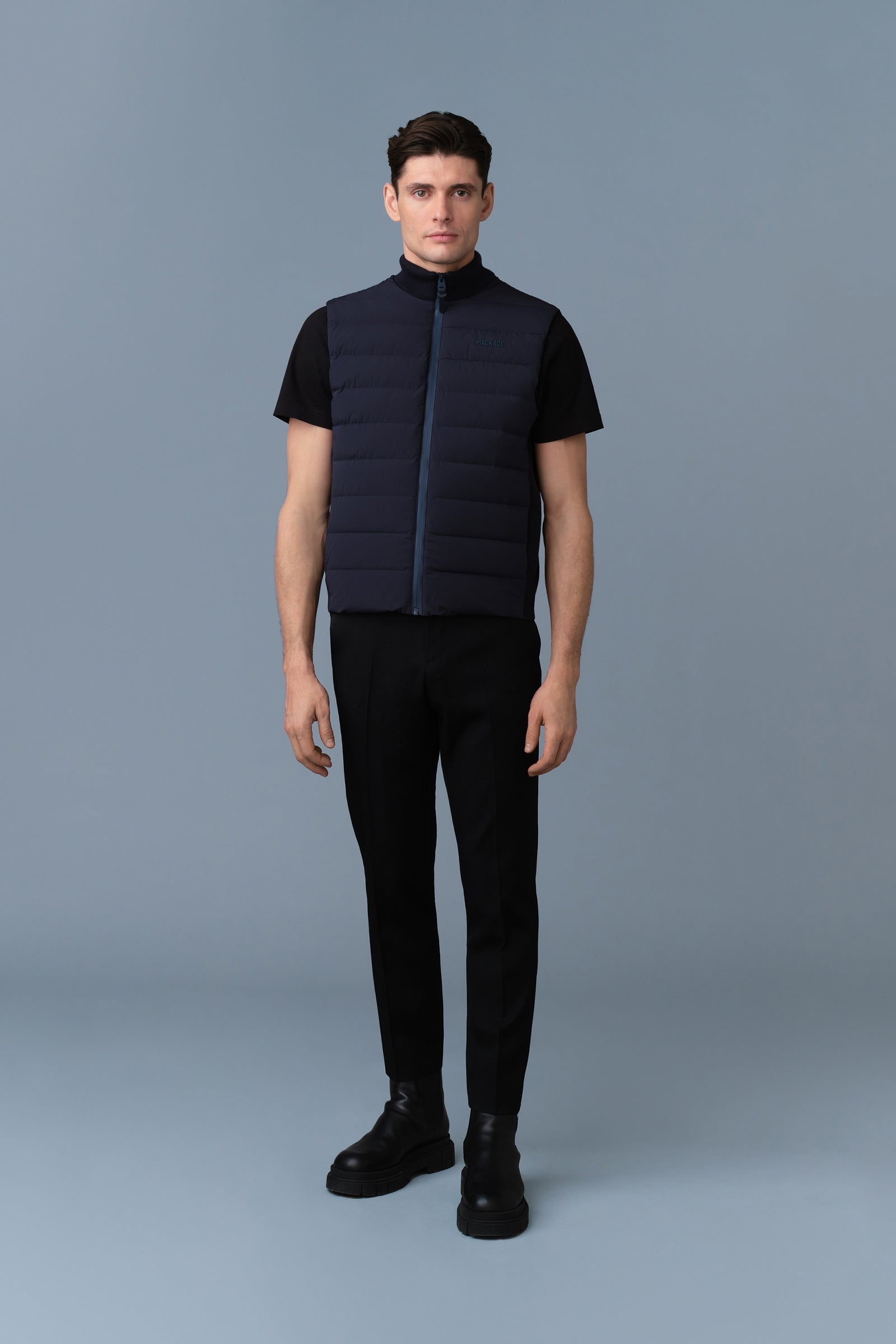 JACOB Rib Knit Light Down Vest - 2