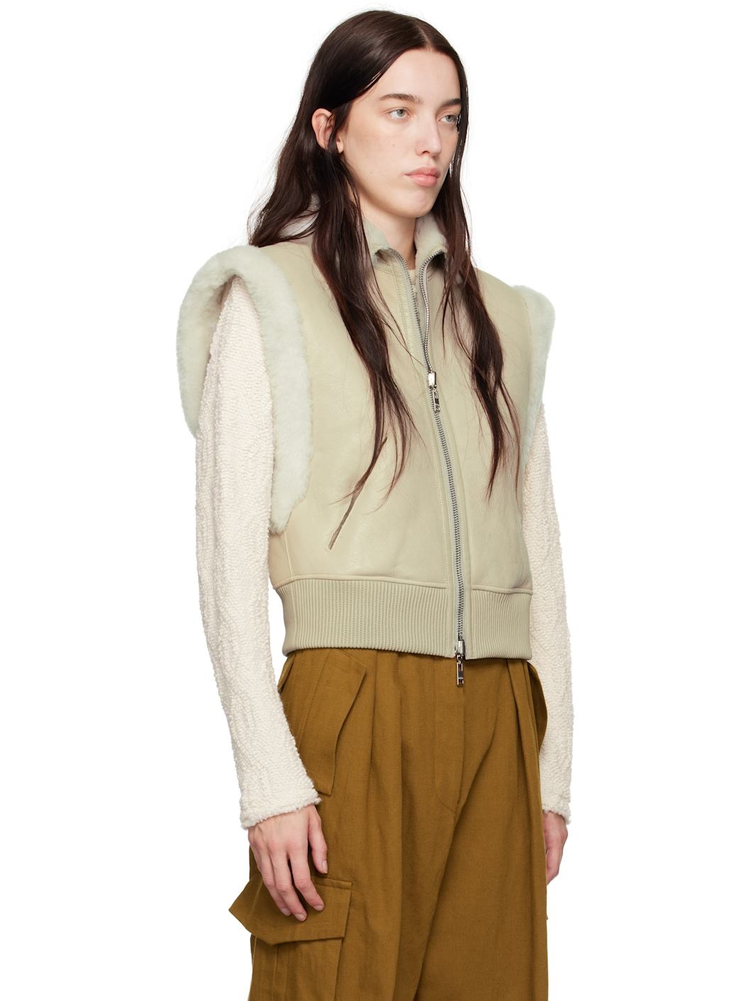 Off-White Edwina Reversible Shearling Vest - 2
