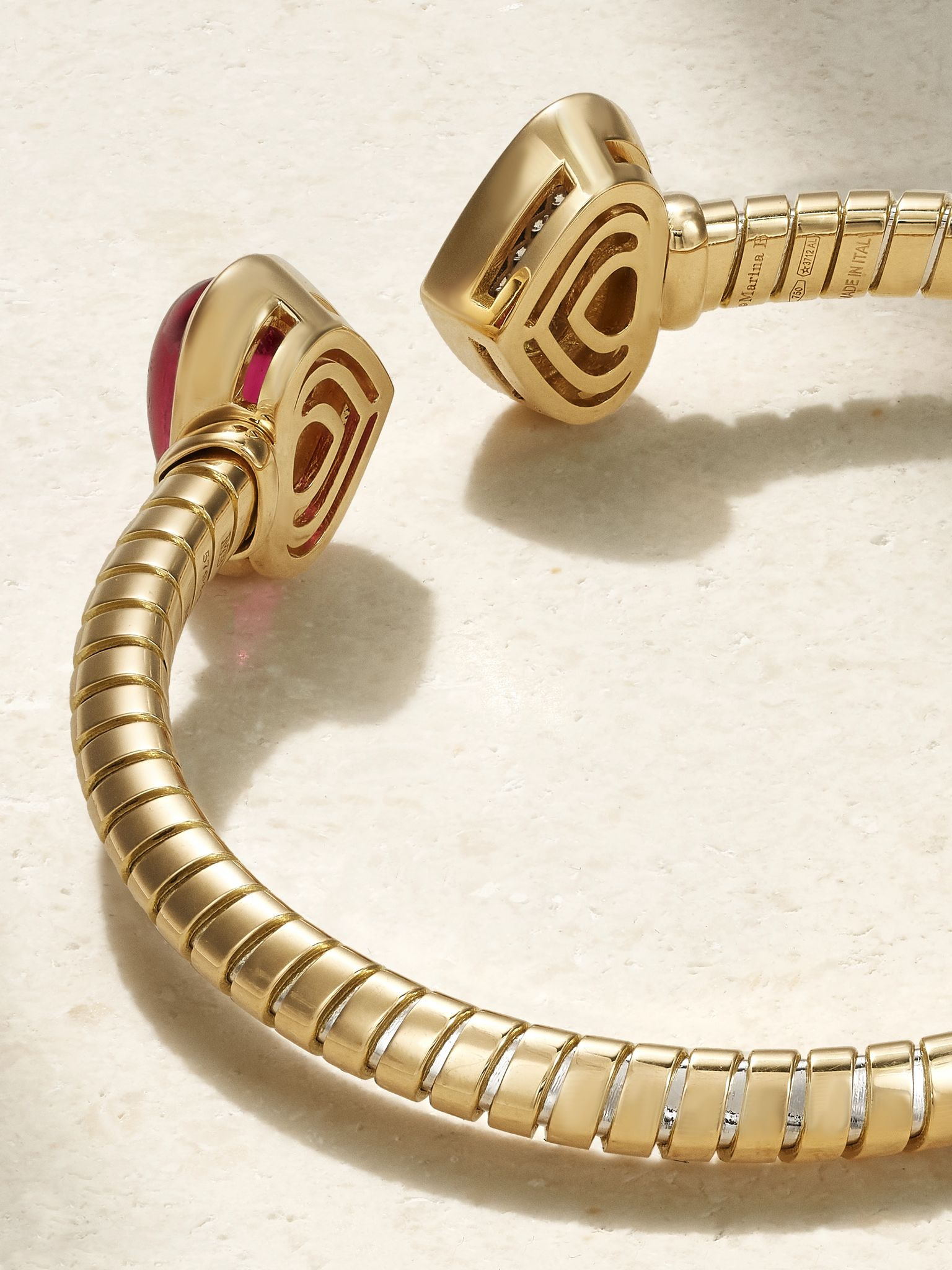 Trisolina Castagna 18-karat gold, diamond and rubellite bracelet Gold - 3