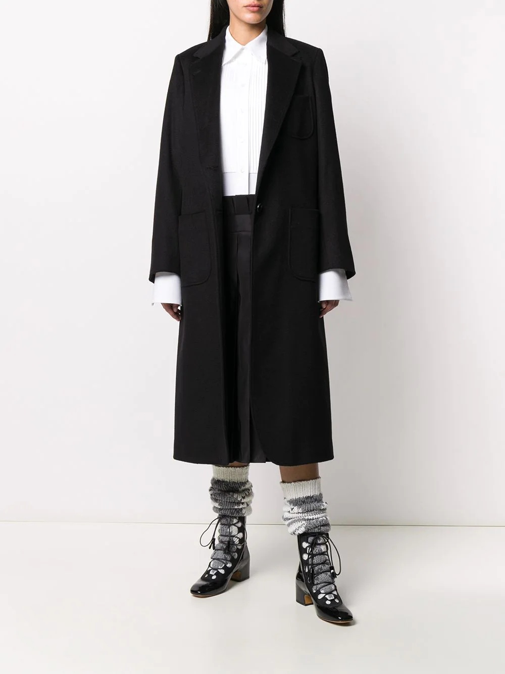 elongated cashemre zibeline sack overcoat - 2