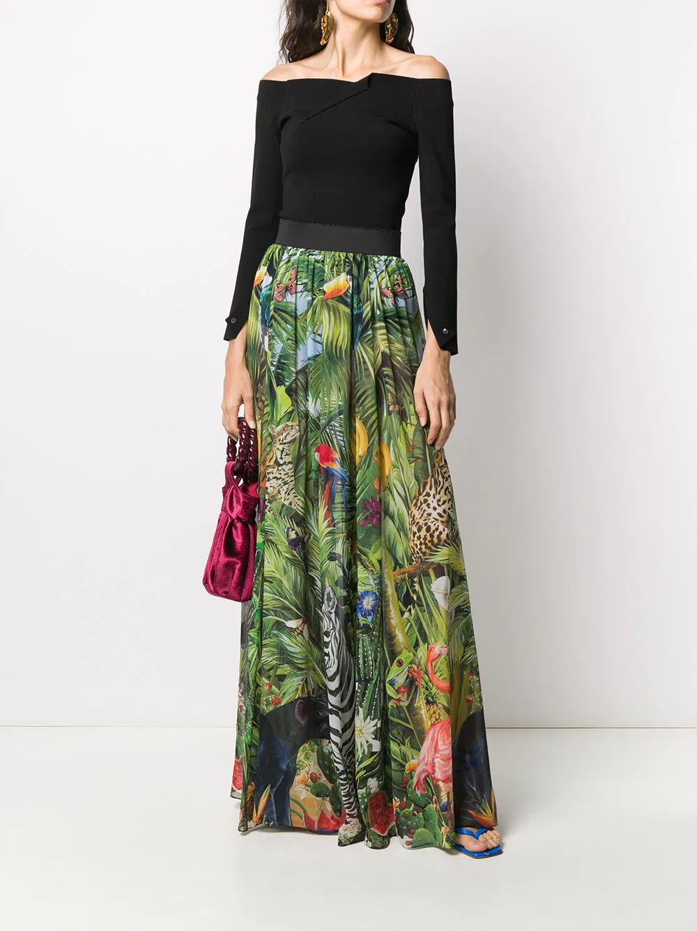 jungle-print maxi skirt - 2