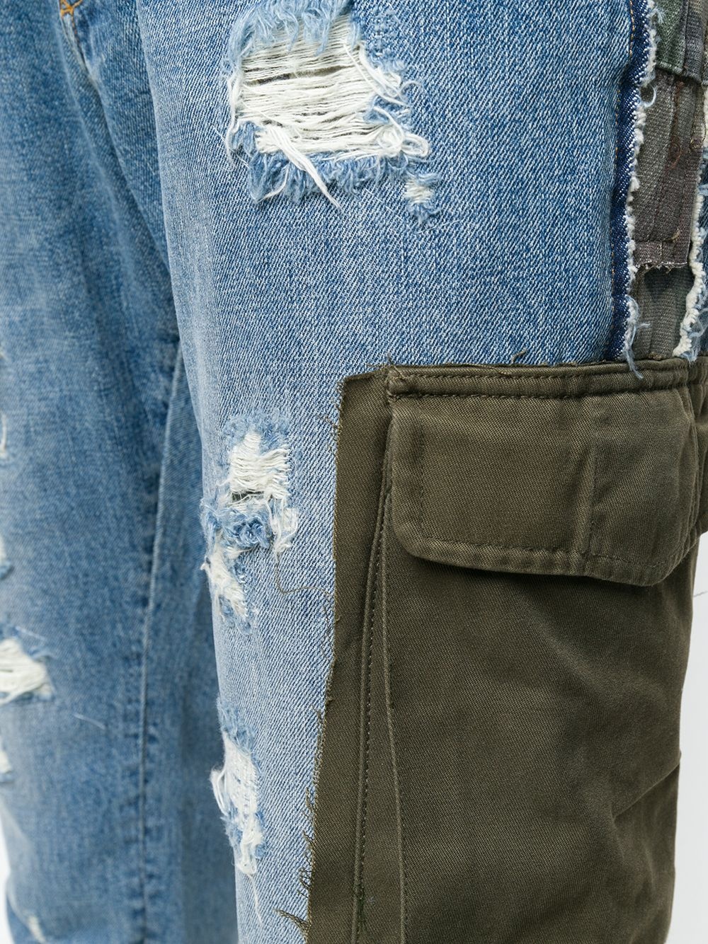 ripped detail piped jeans - 5