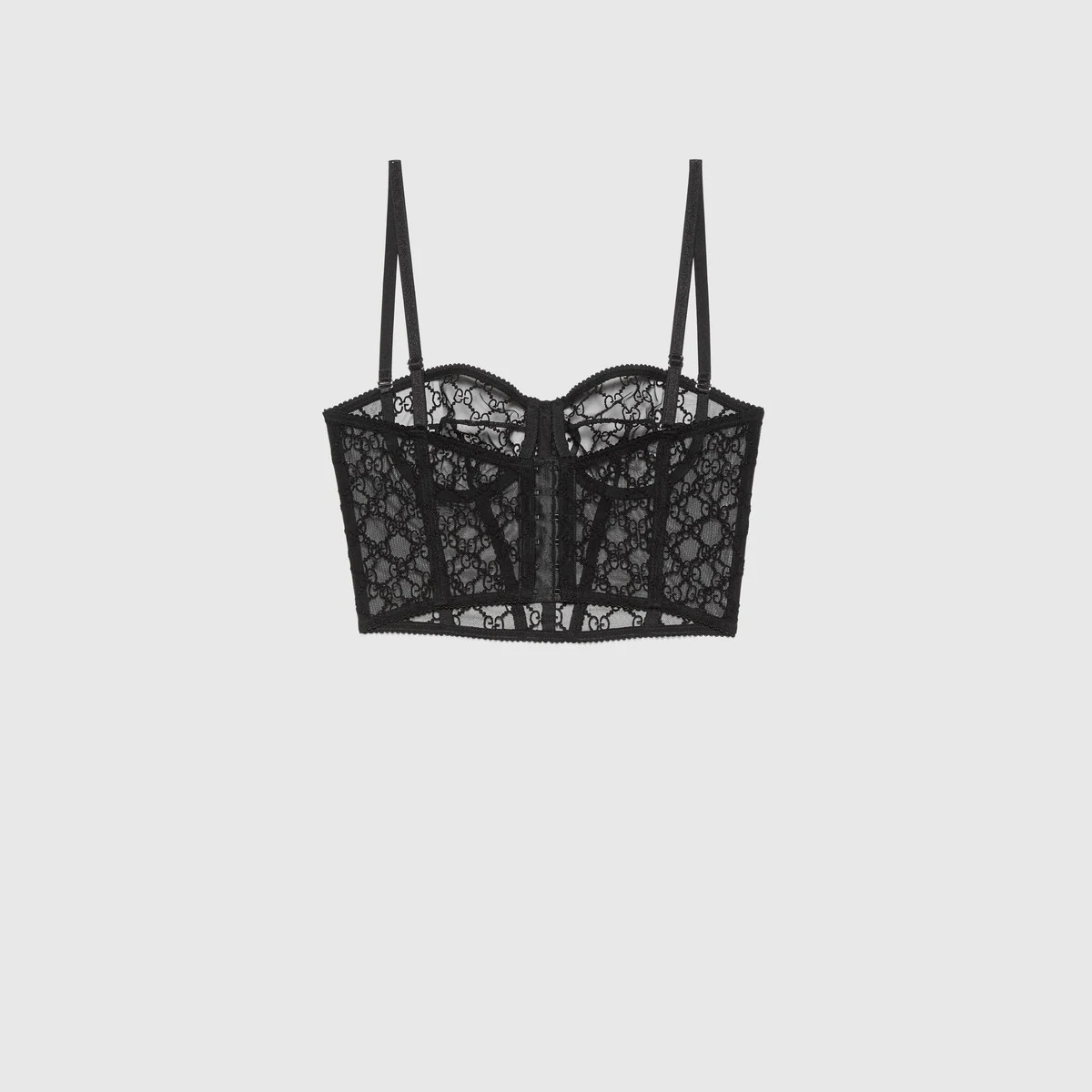 GG embroidered tulle bralette - 3
