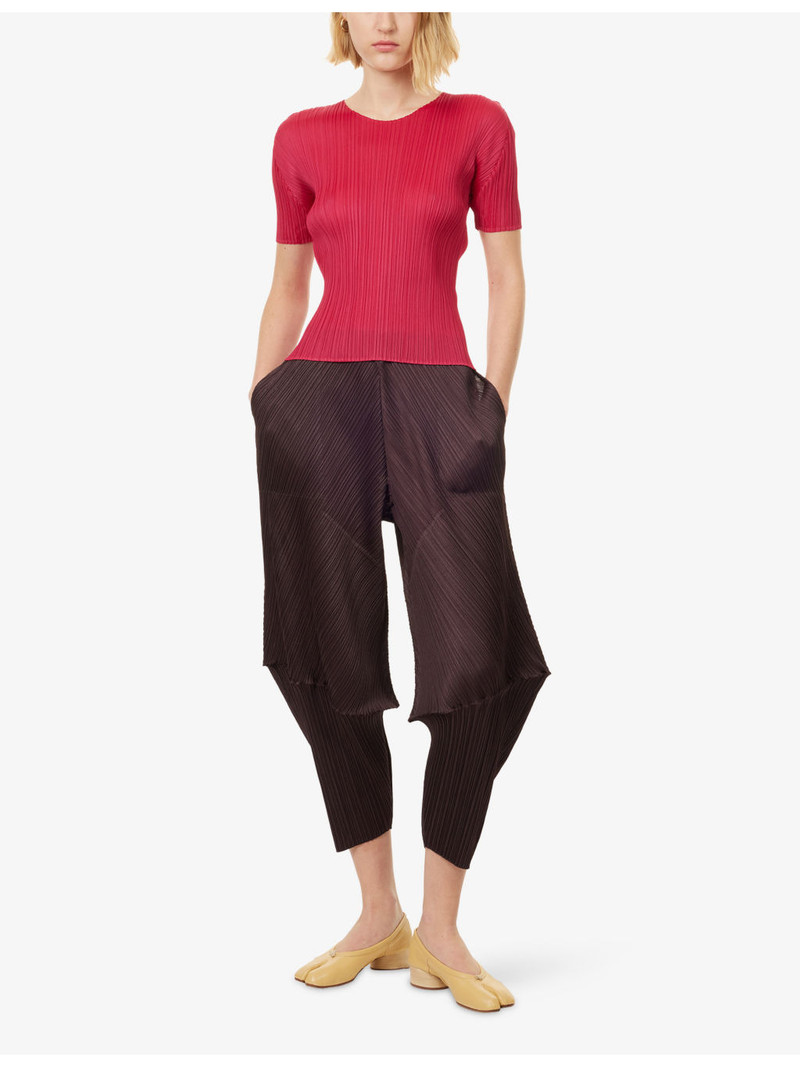 Pleats Please Issey Miyake New Colorful Basics 4 Short-Sleeves Knitted Top outlook