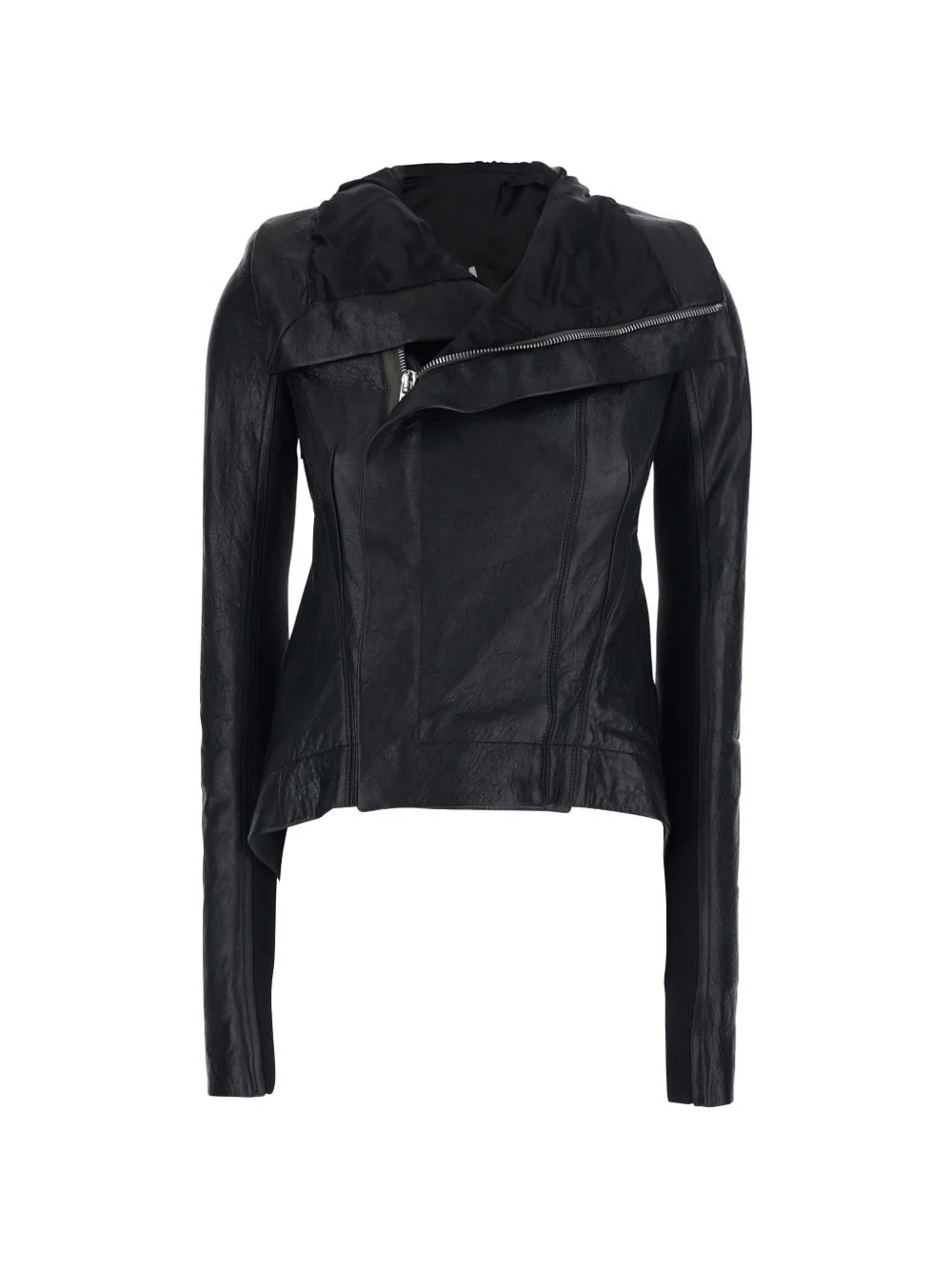 leather zip-up jacket - 1