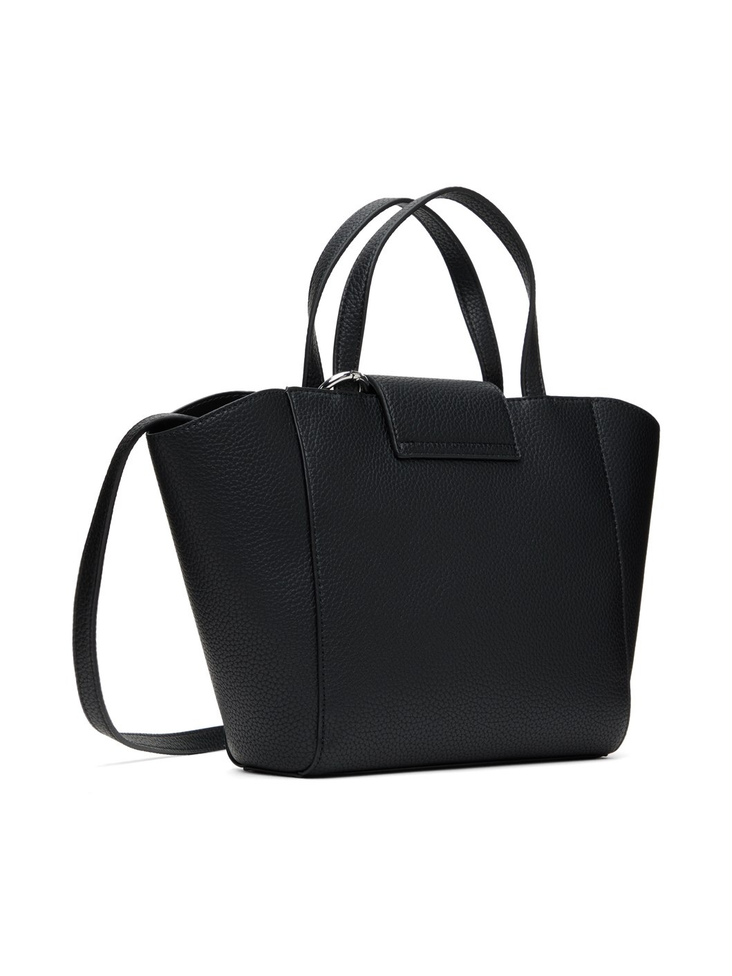 Black Faux-Leather Tote - 3