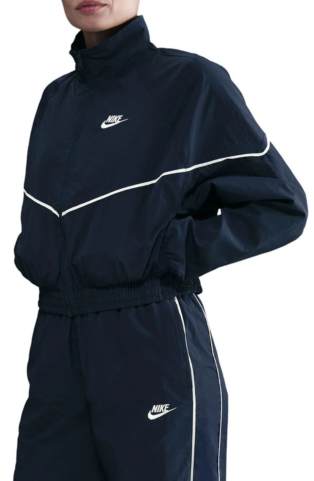 Nike Sportswear Windrunner Water Repellent Jacket in Navy/Sail at Nordstrom - 1