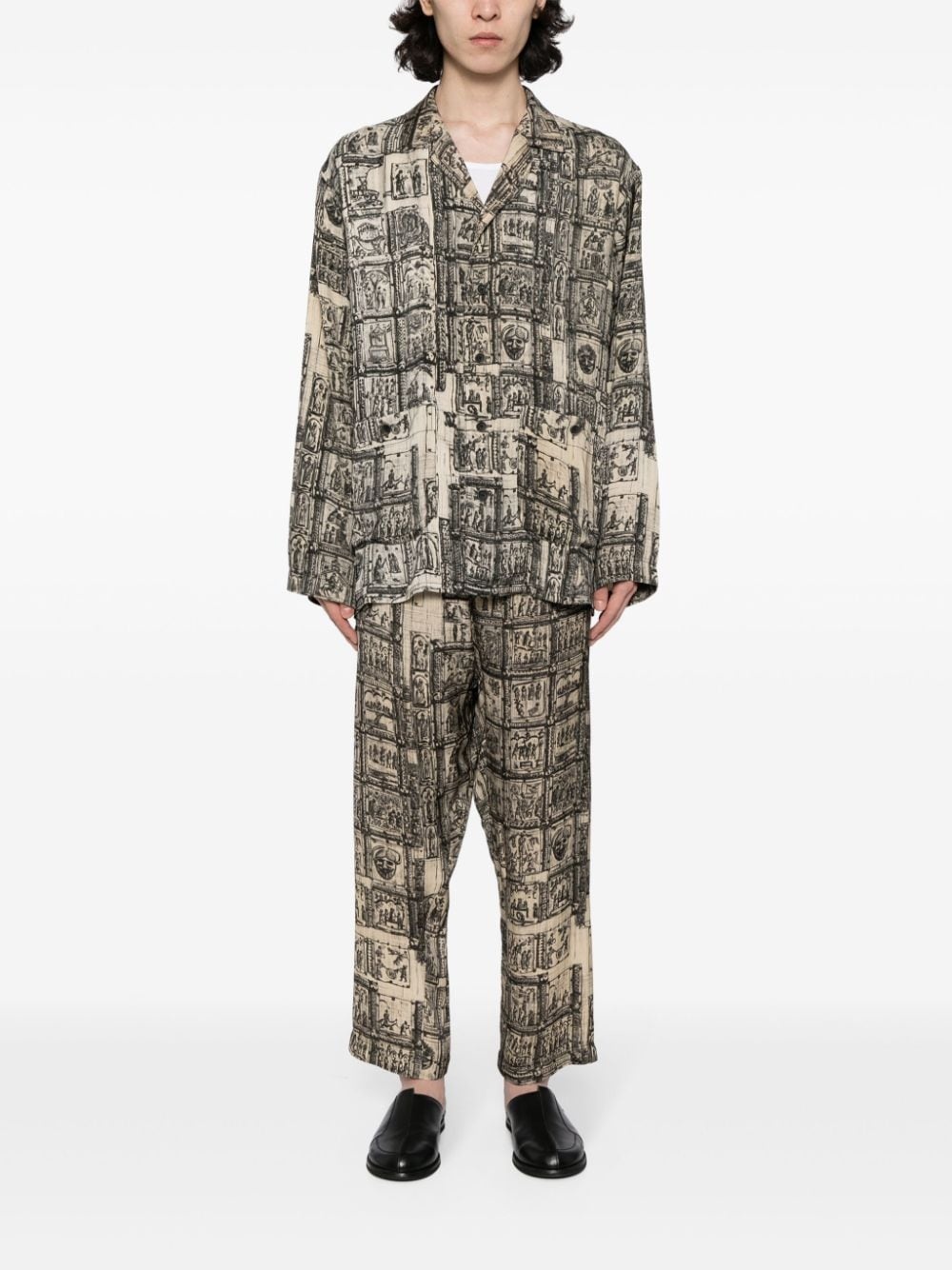 graphic-print straight-leg trousers - 2