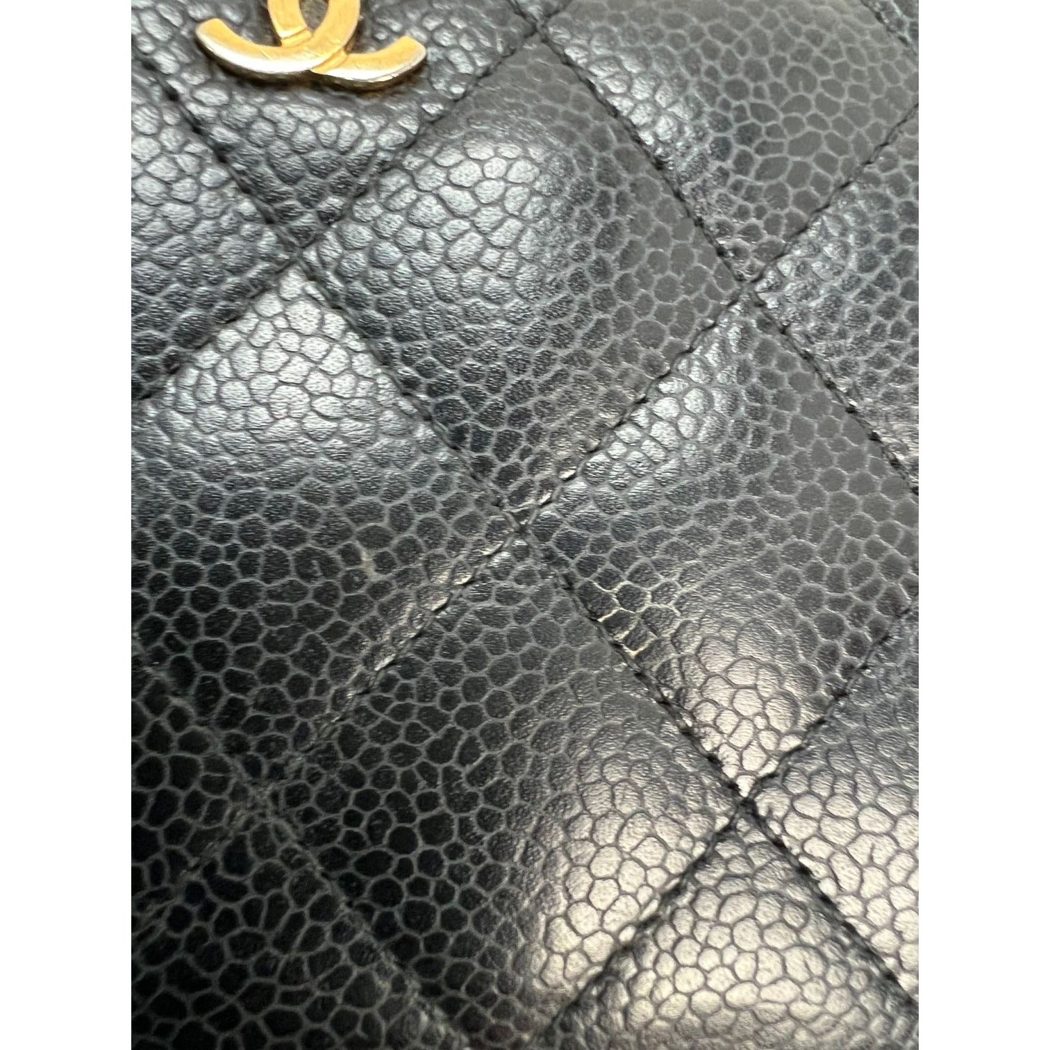 Chanel Caviar Quilted Large Gusset  Zip Around Black Wallet - 11