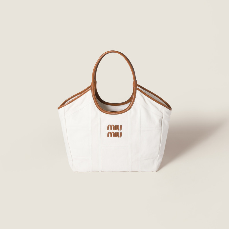 IVY denim patchwork tote bag 1