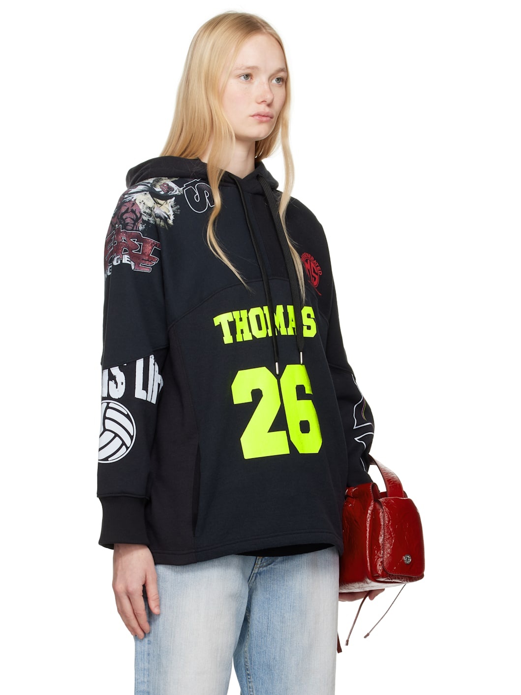 Black Regenerated Graphic Sweatshirts Hoodie - 2