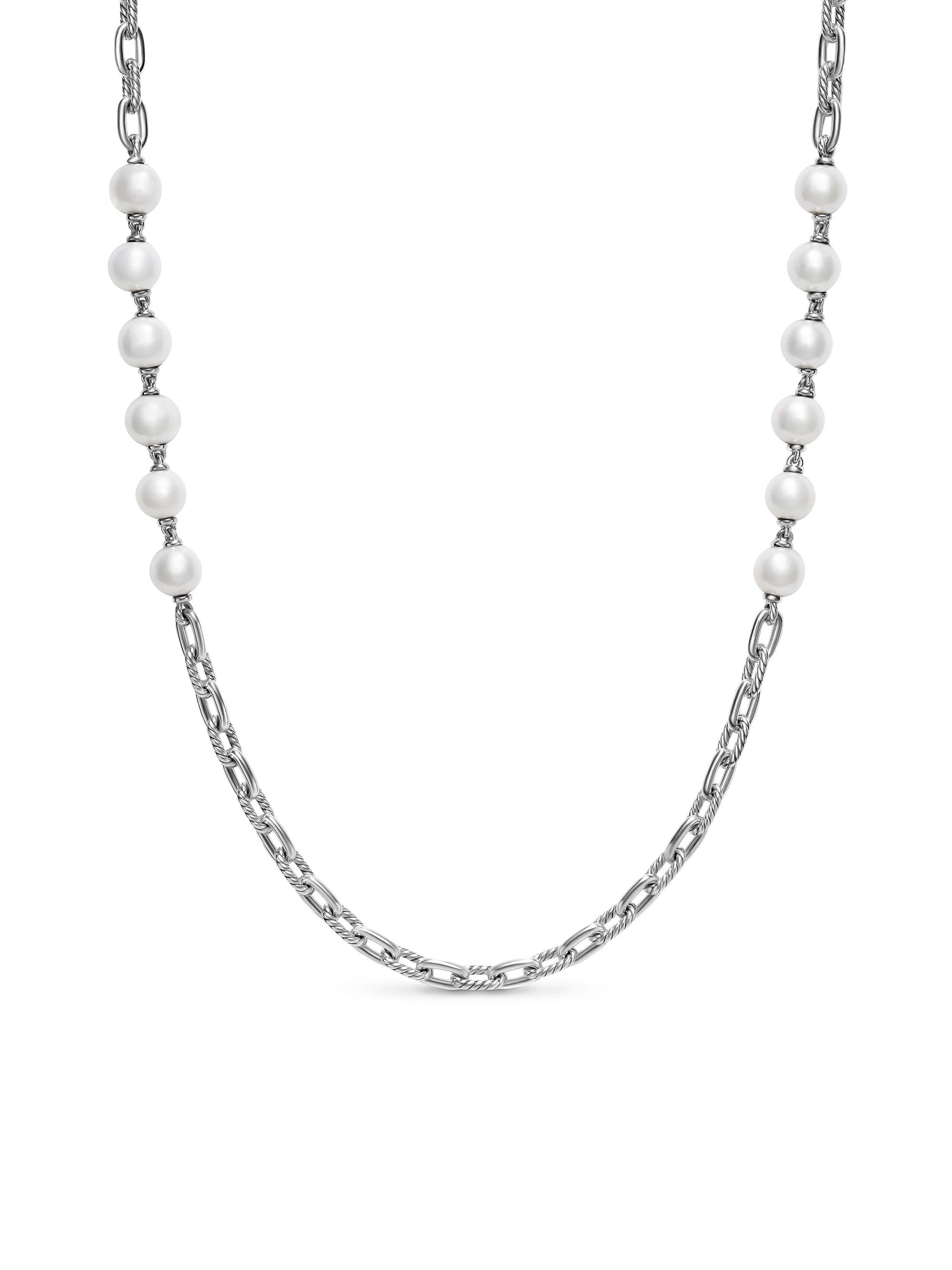 Men's DY Madison Chain Necklace in Sterling Silver - Pearl - 1