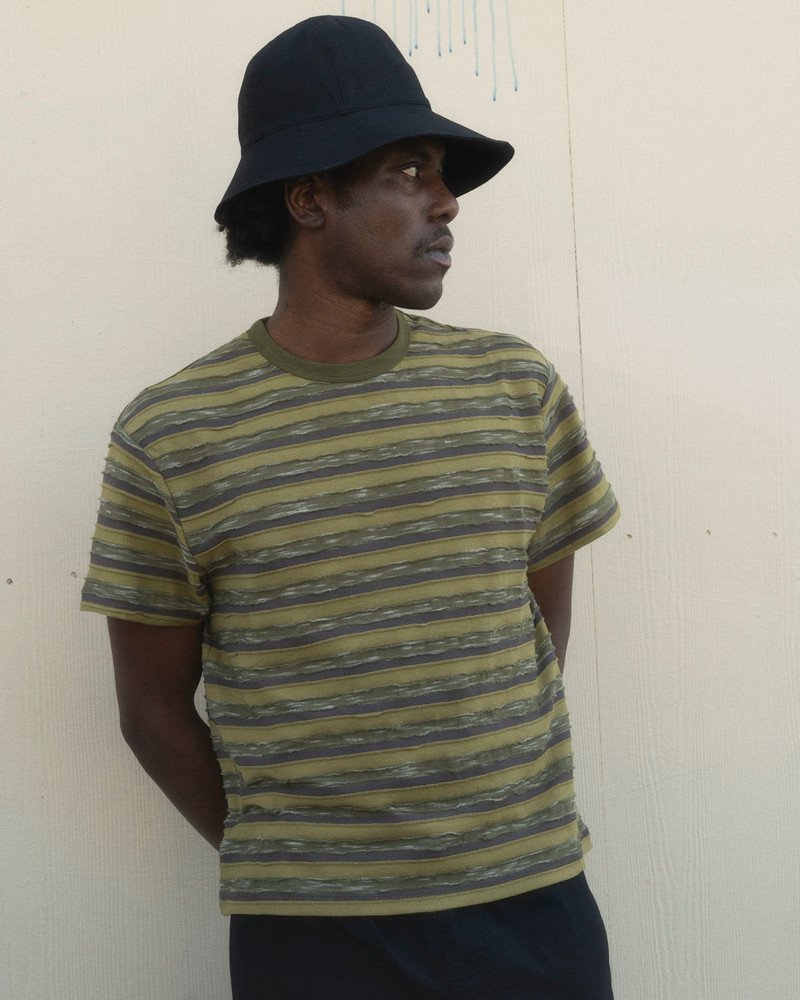 Casey Striped T-shirt - Moss 4