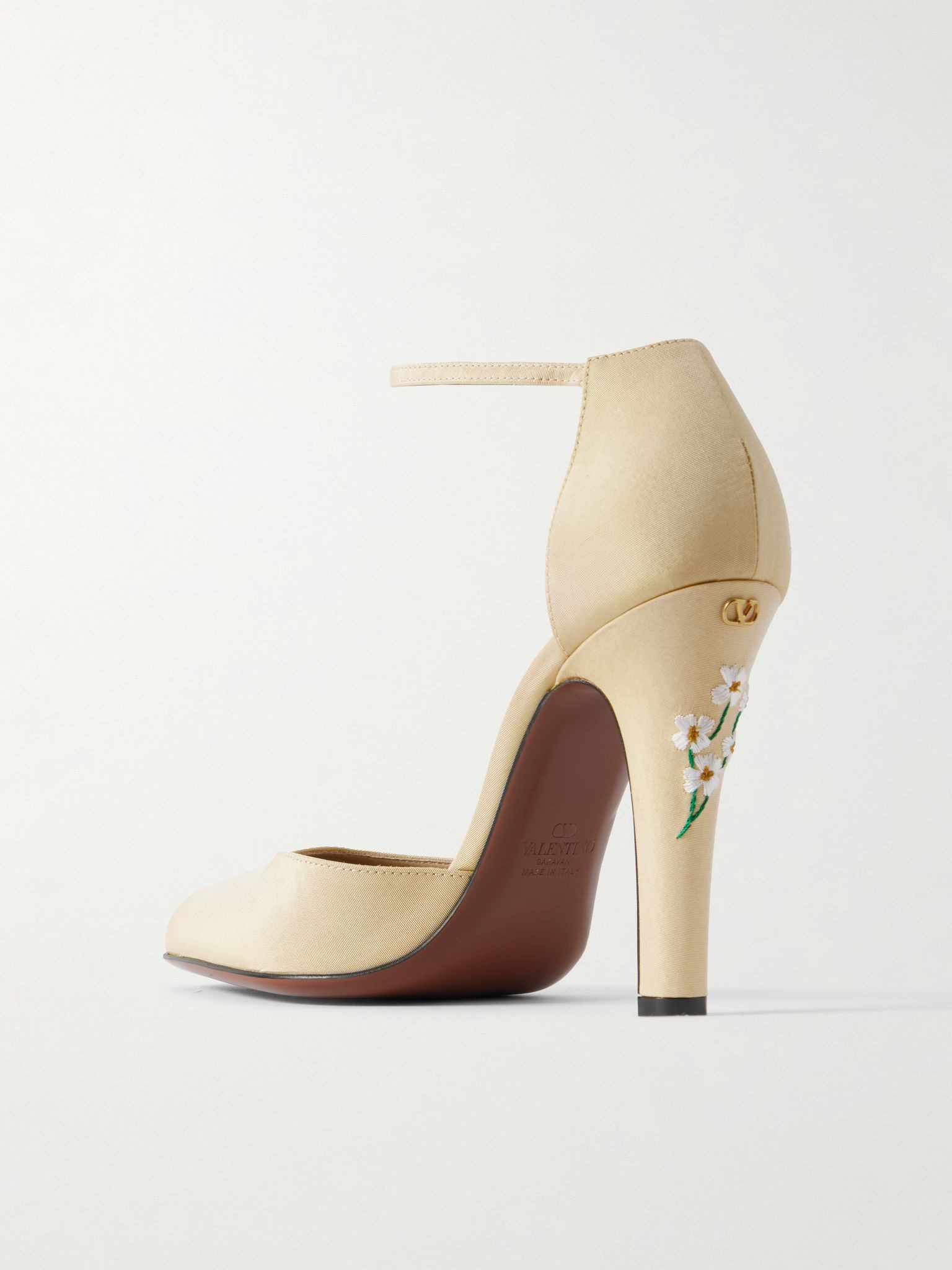 Dolly 105 embroidered shantung pumps Yellow - 3