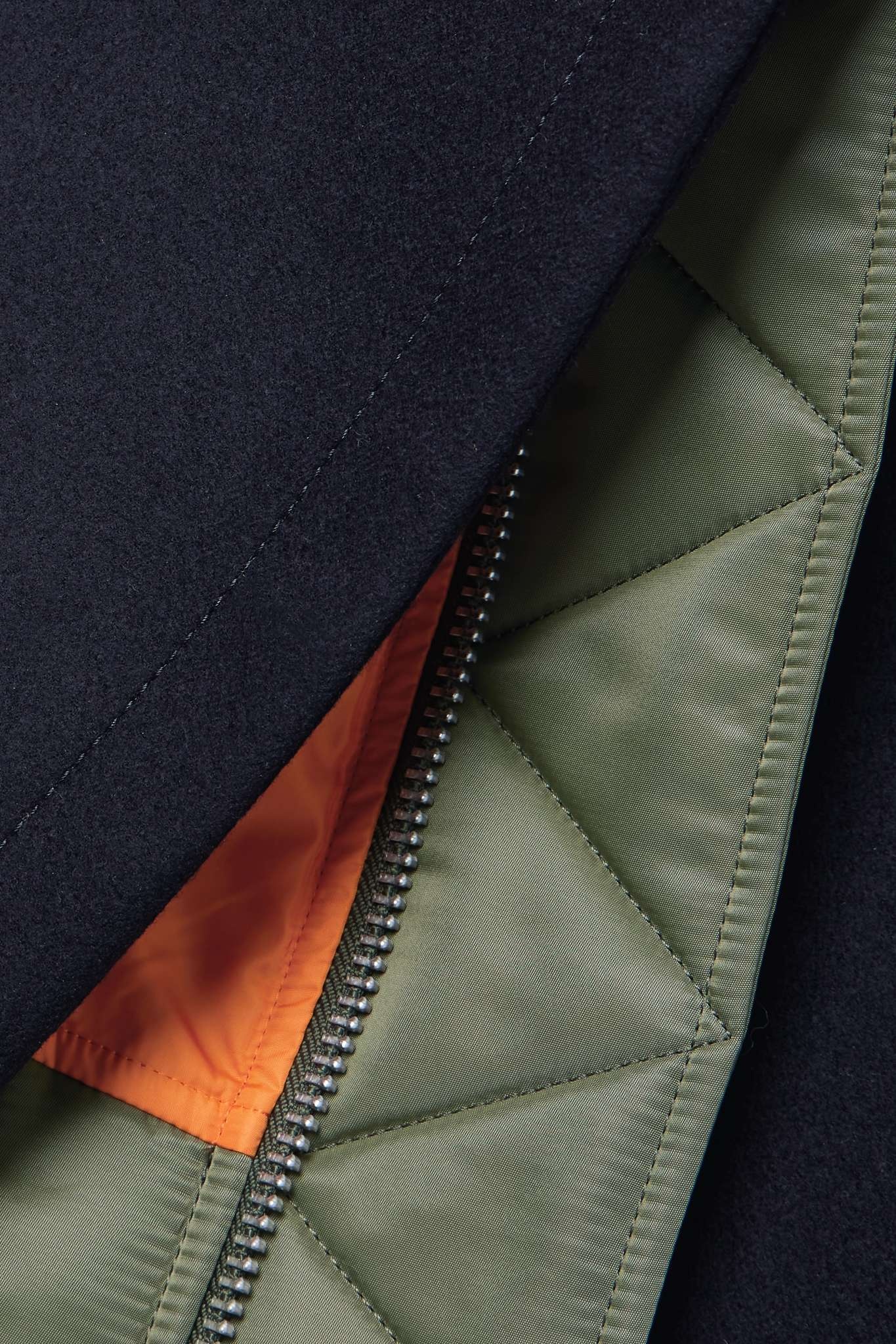sacai layered padded jacket - Green