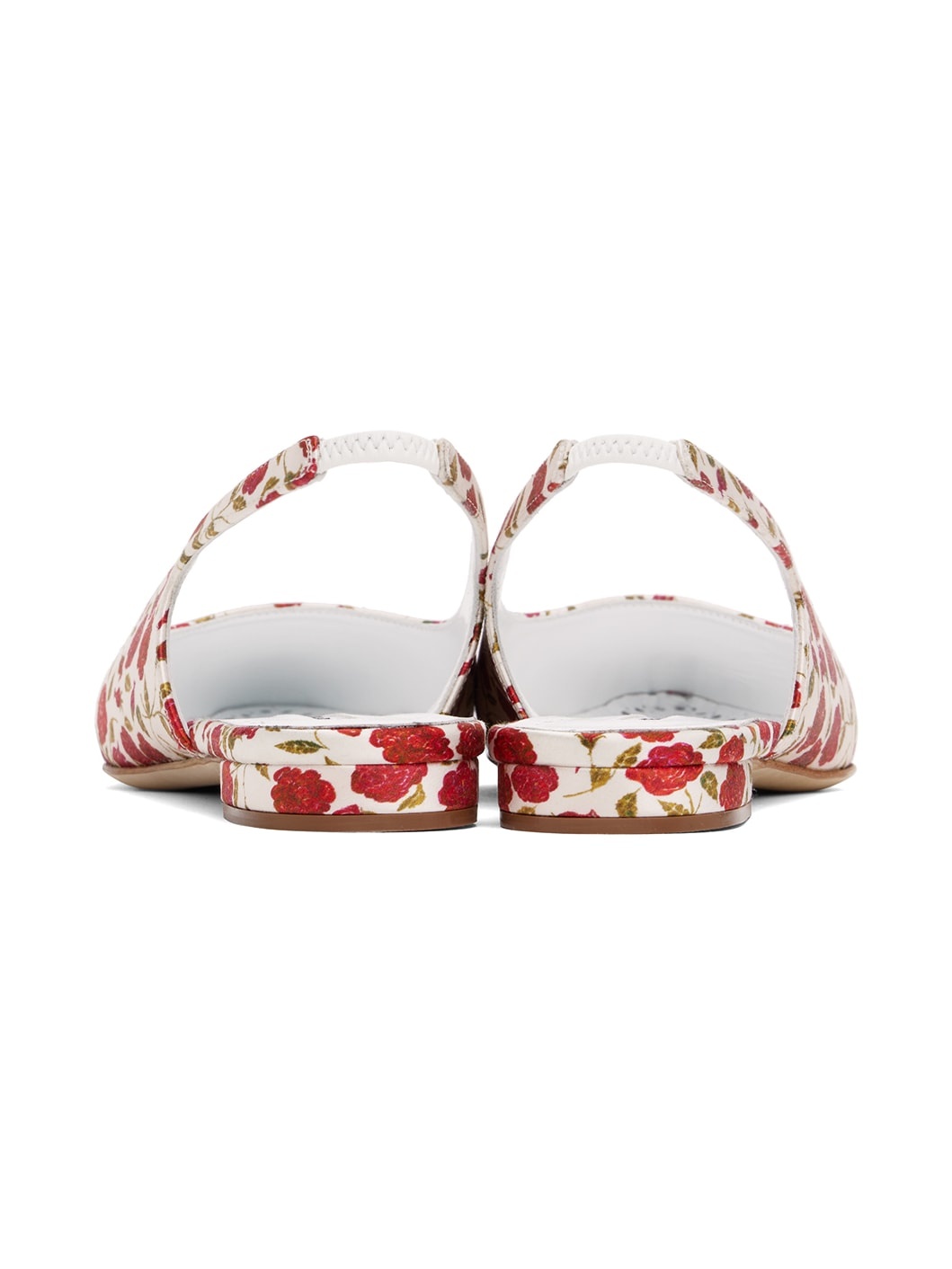 Red & Off-White Sawra Ballerina Flats - 2