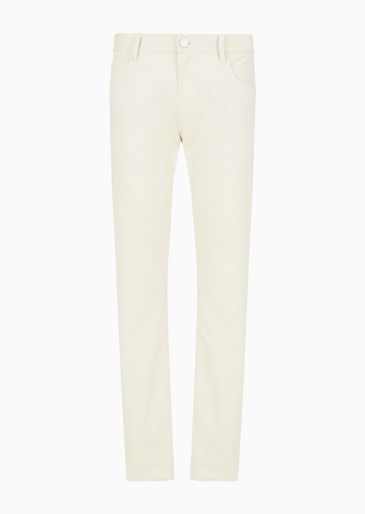 Regular-fit, five-pocket trousers in ribbed cotton and cashmere - 1