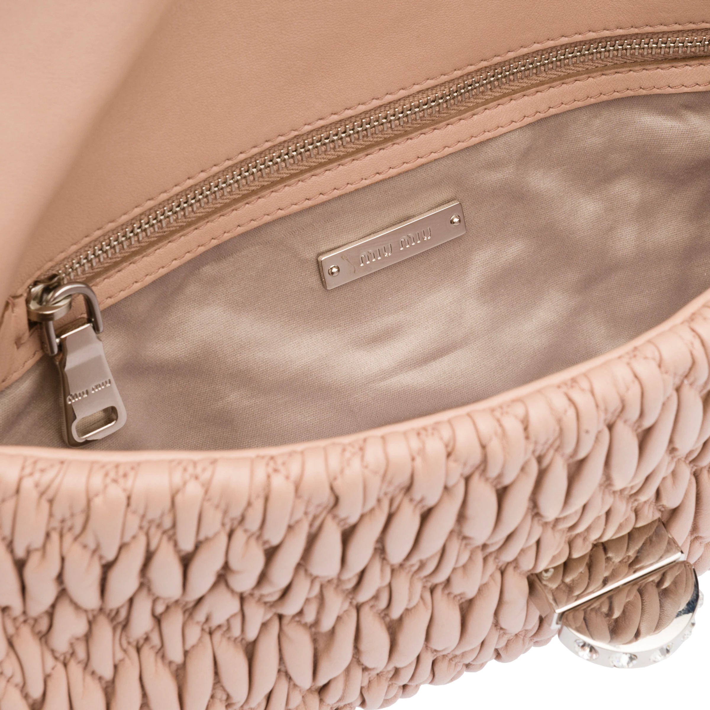 Miu Crystal Leather Bag - 7