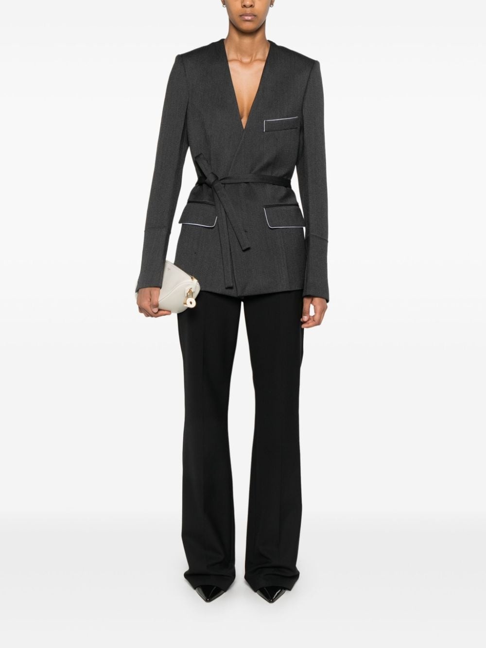 Shrunken Collarless blazer - 2