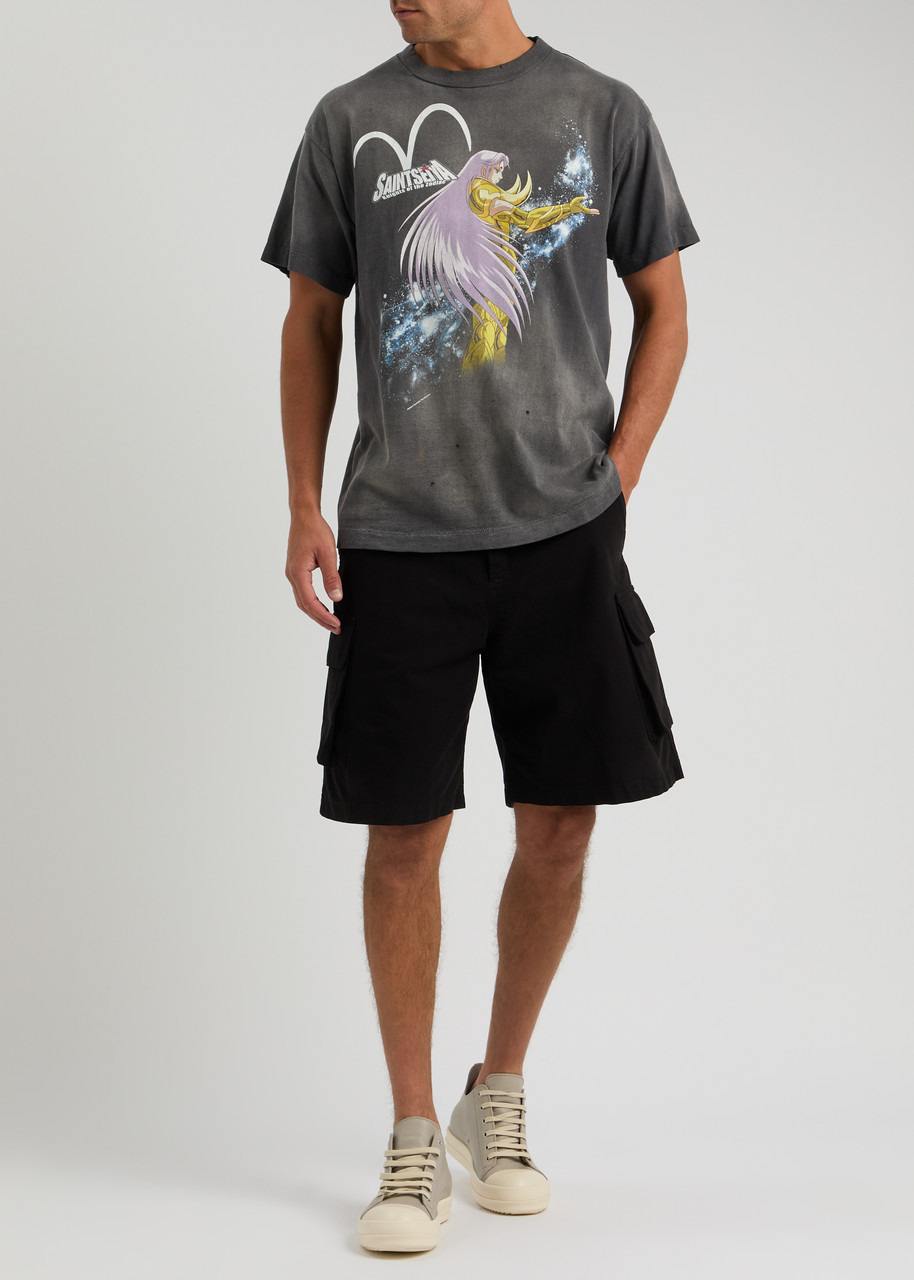 Saint Seiya printed distressed cotton T-shirt - 4