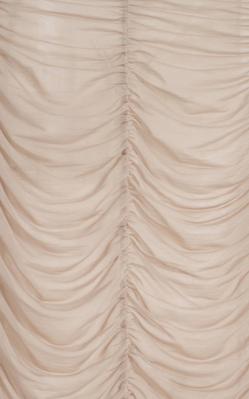 Ruched Silk-Chiffon Maxi Skirt neutral 3