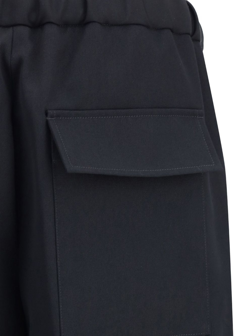 elastic-waist wool trousers - 3