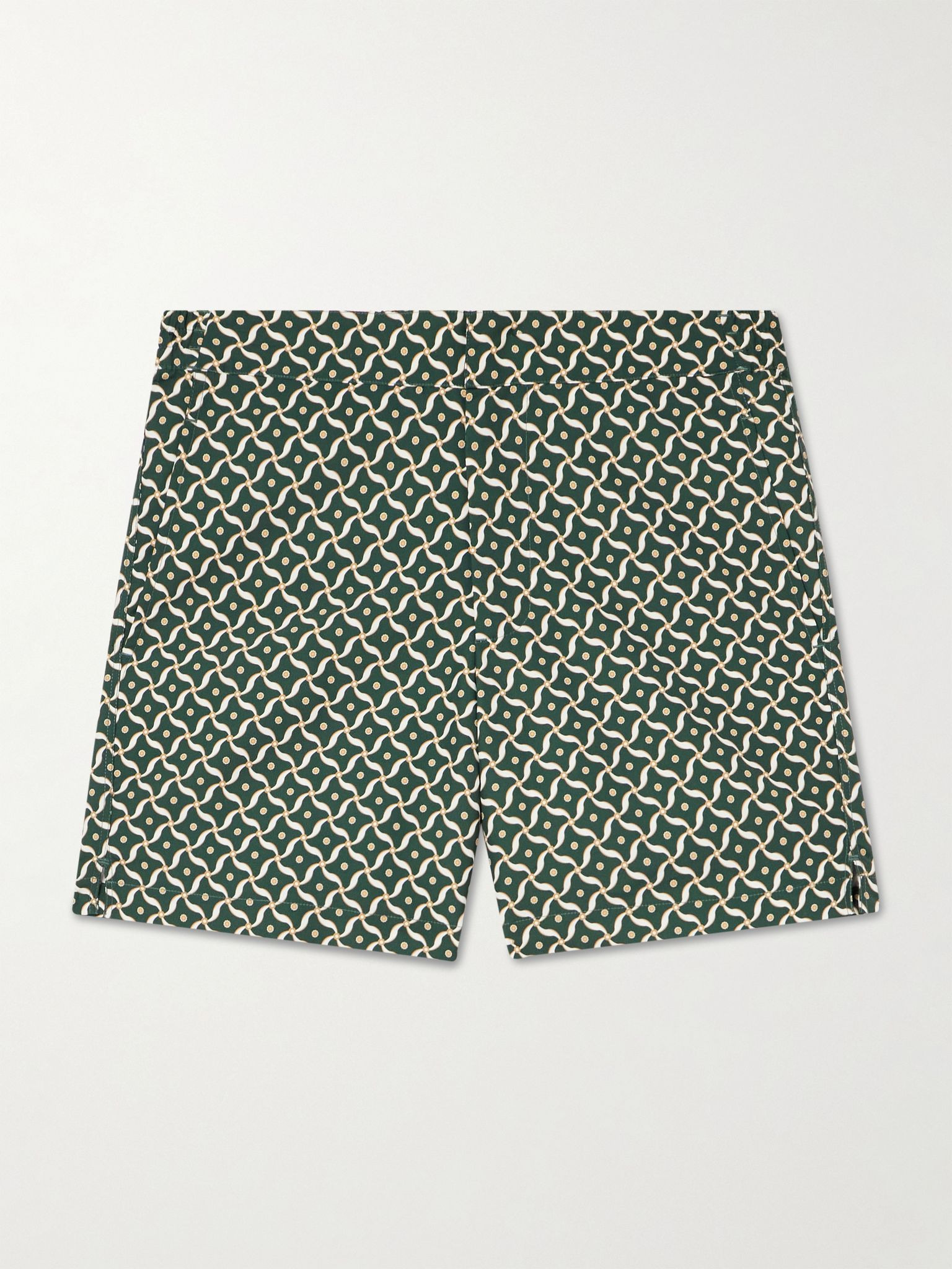 Porto Straight-Leg Mid-Length Printed Recycled Swim Shorts Green - 1