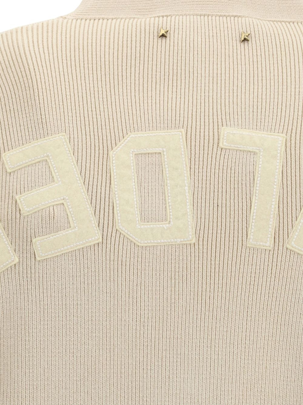 ribbed back-logo cardigan - 3