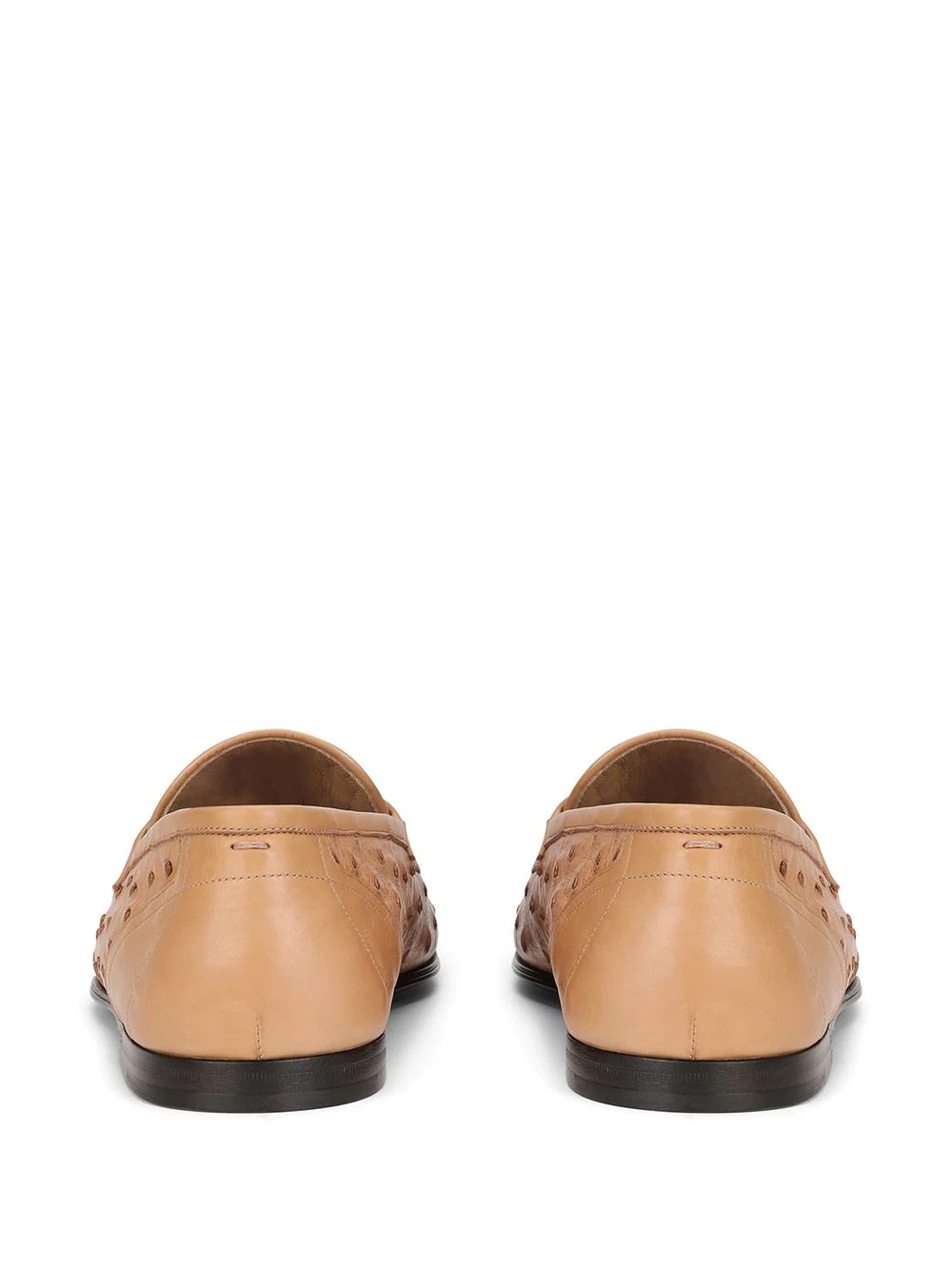 textured leather loafers - 3