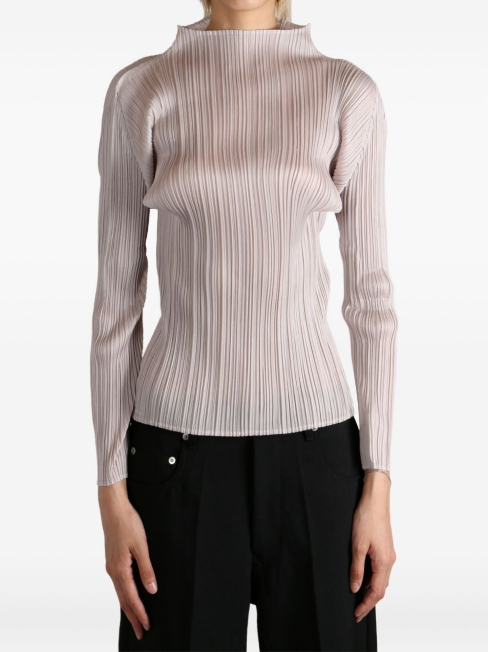 Basics pleated high-neck top - 2