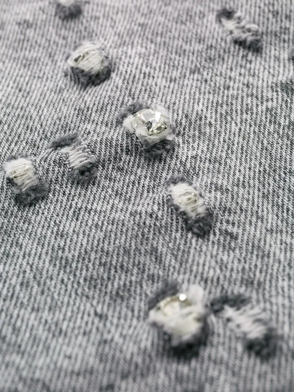 studded denim shorts - 7