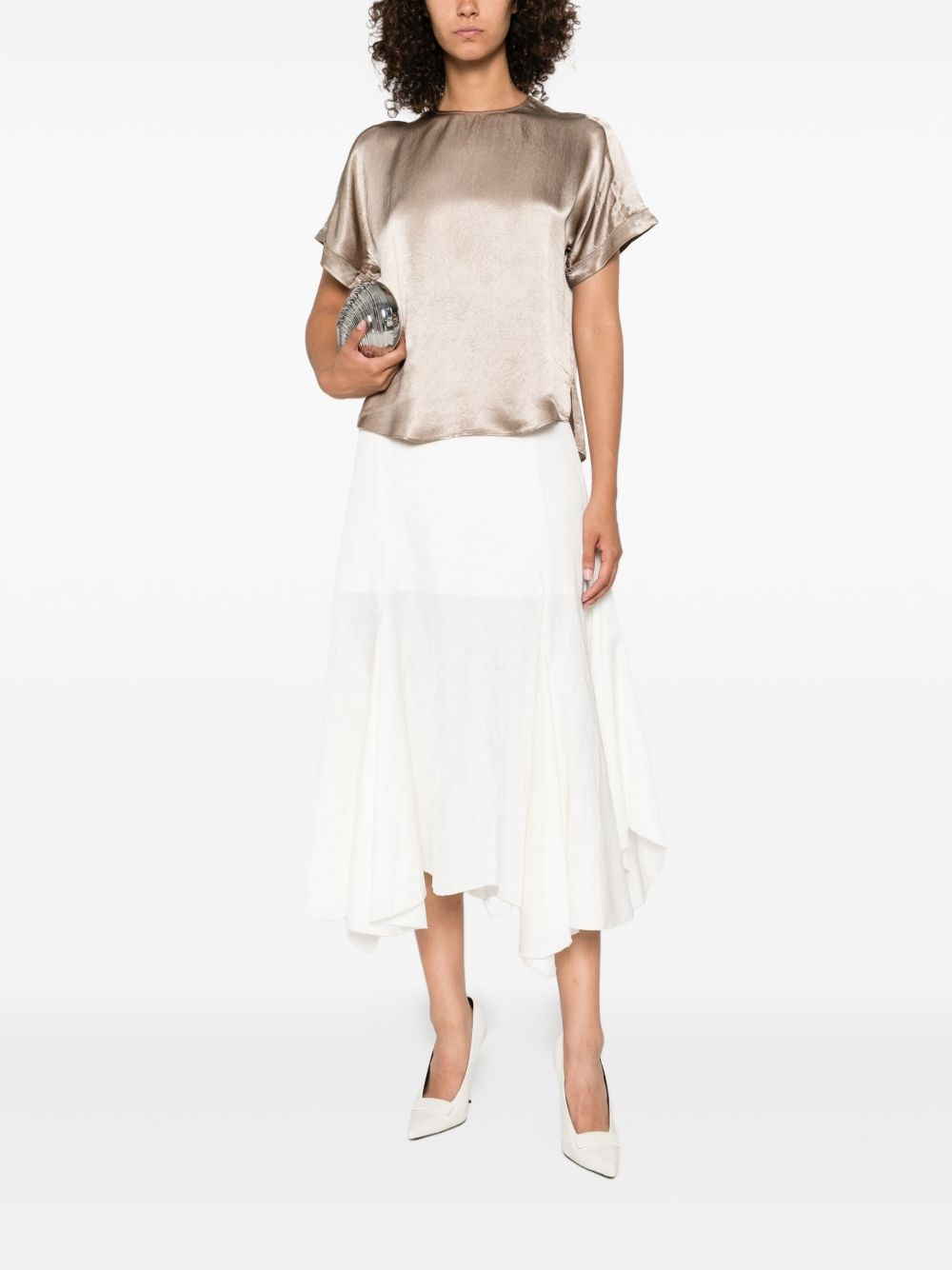 satin short-sleeve blouse - 2