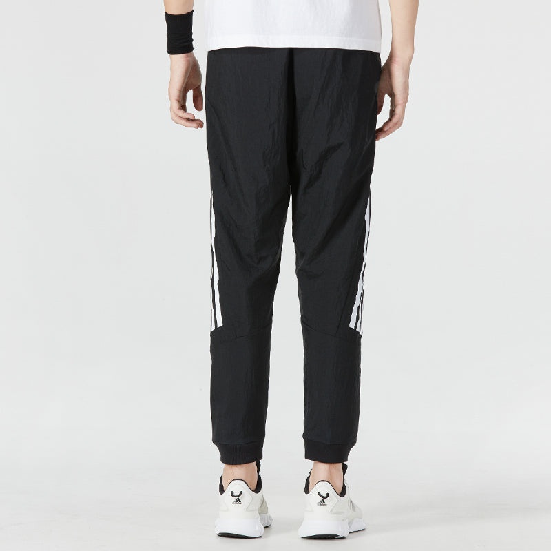 Men's adidas Stripe Logo Bundle Feet Woven Sports Pants/Trousers/Joggers Black HK2143 - 4