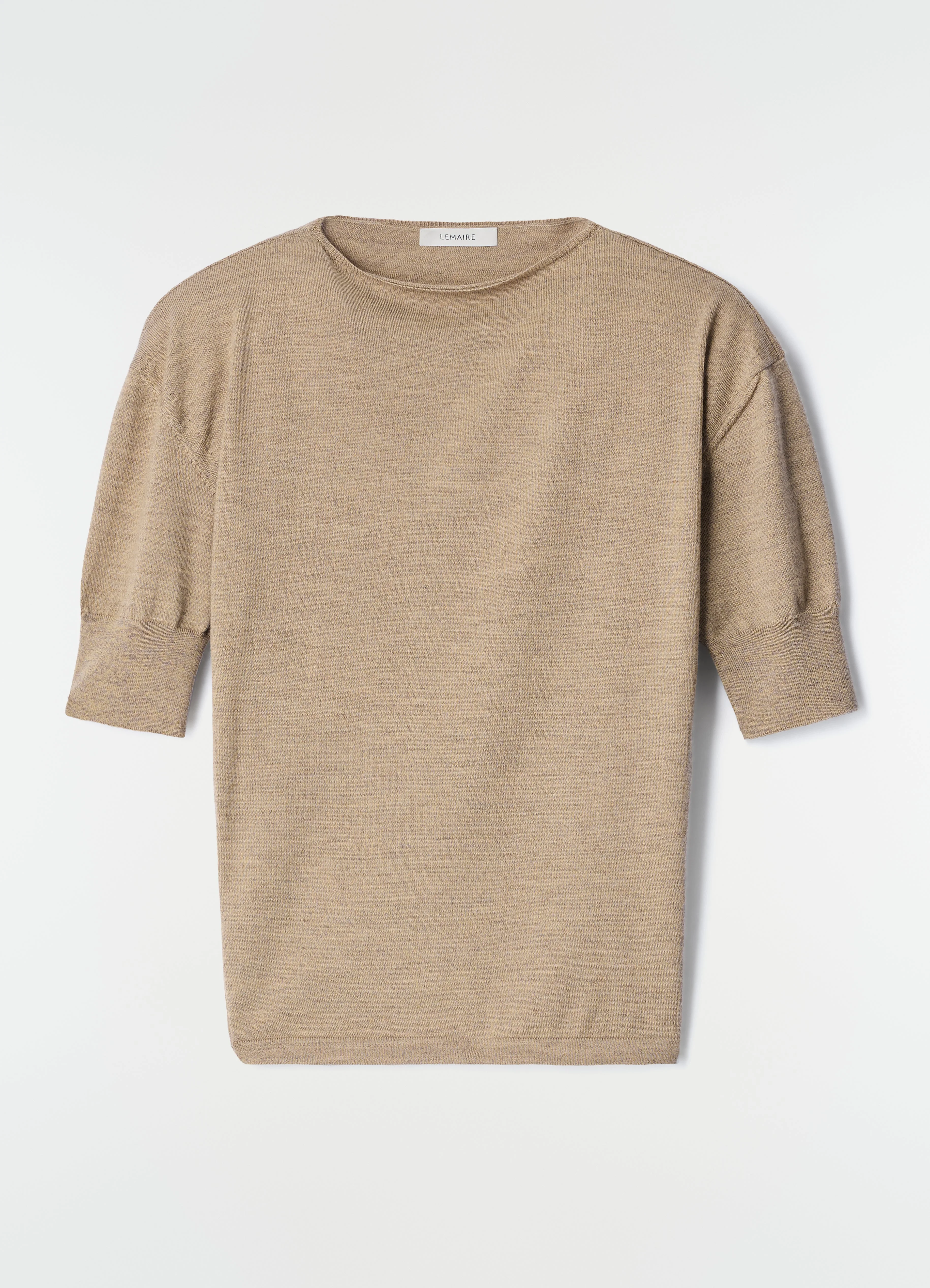 SHORT-SLEEVE SWEATER IN FINE MERINO WOOL - 1